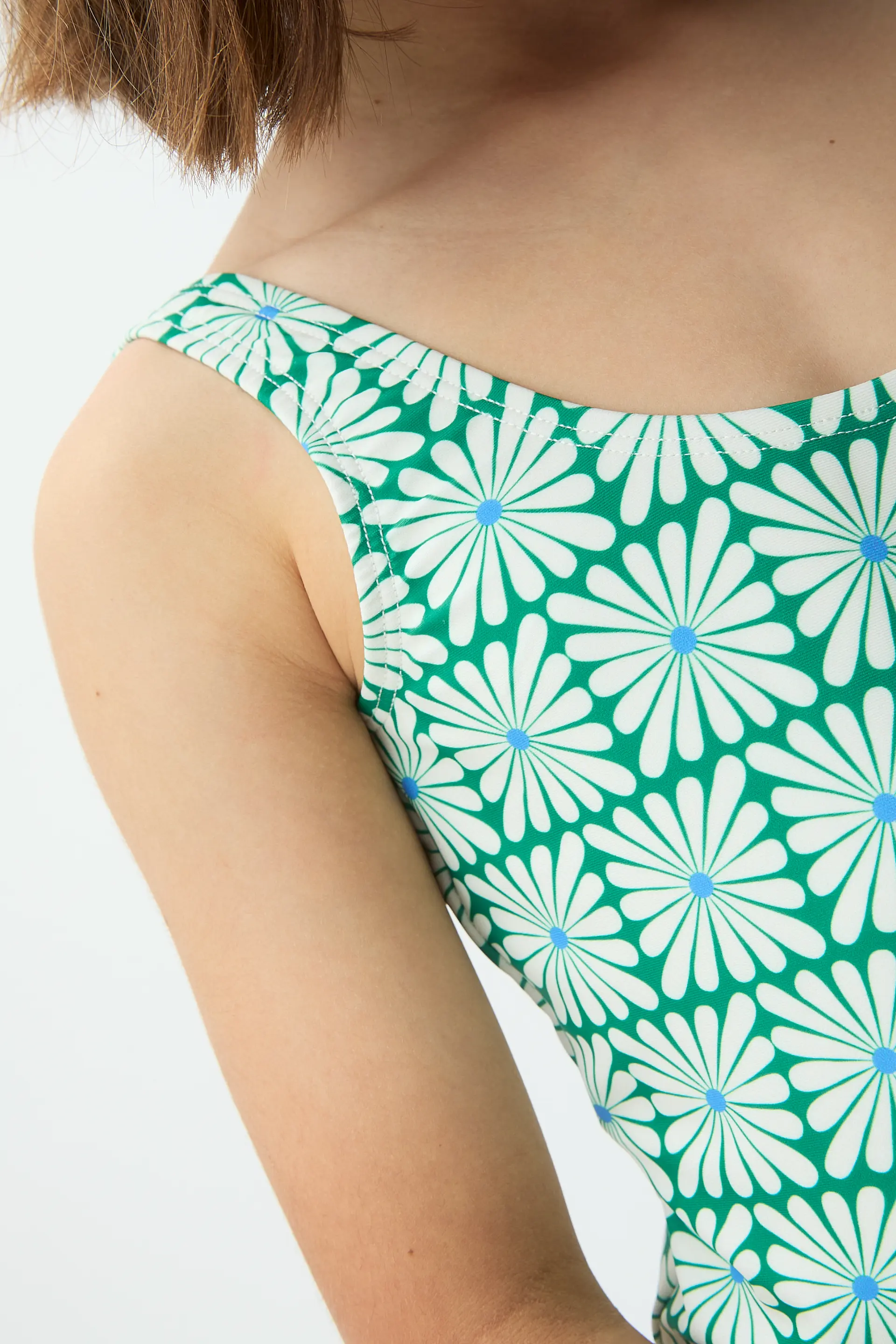 Bañador de niña con estampado Olive Flower Green - Image 3