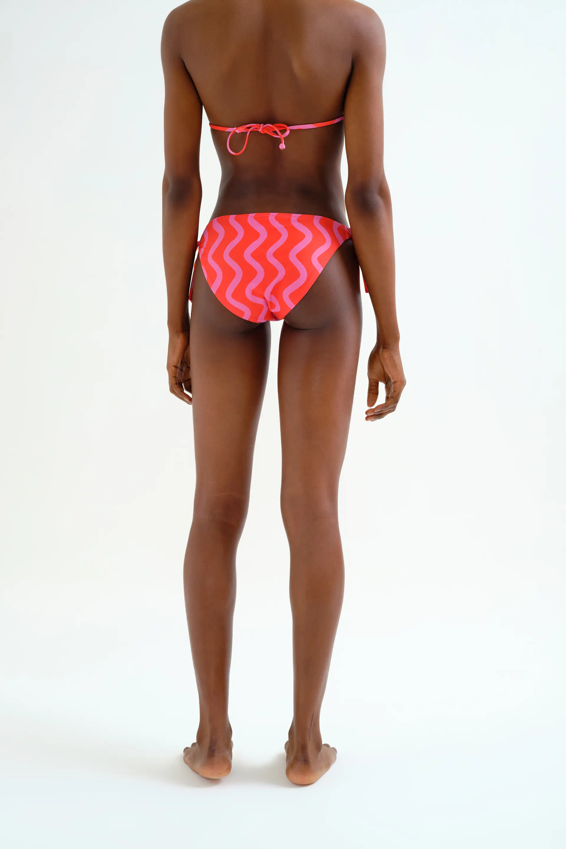 Braguita Bikini lazada con estampado Wave Red & Pink - Image 3