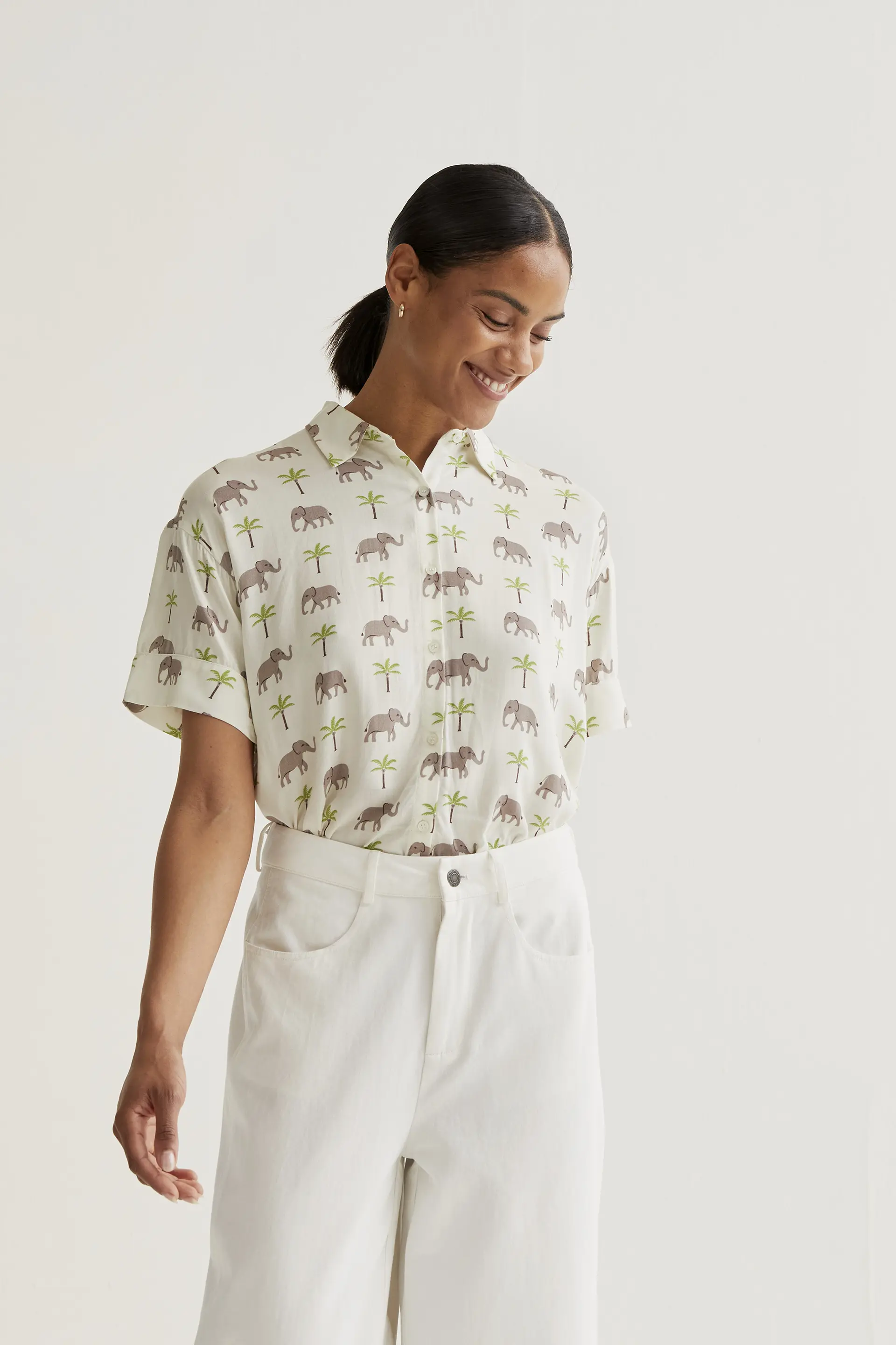 Camisa con estampado Elefante LENZING™ ECOVERO™