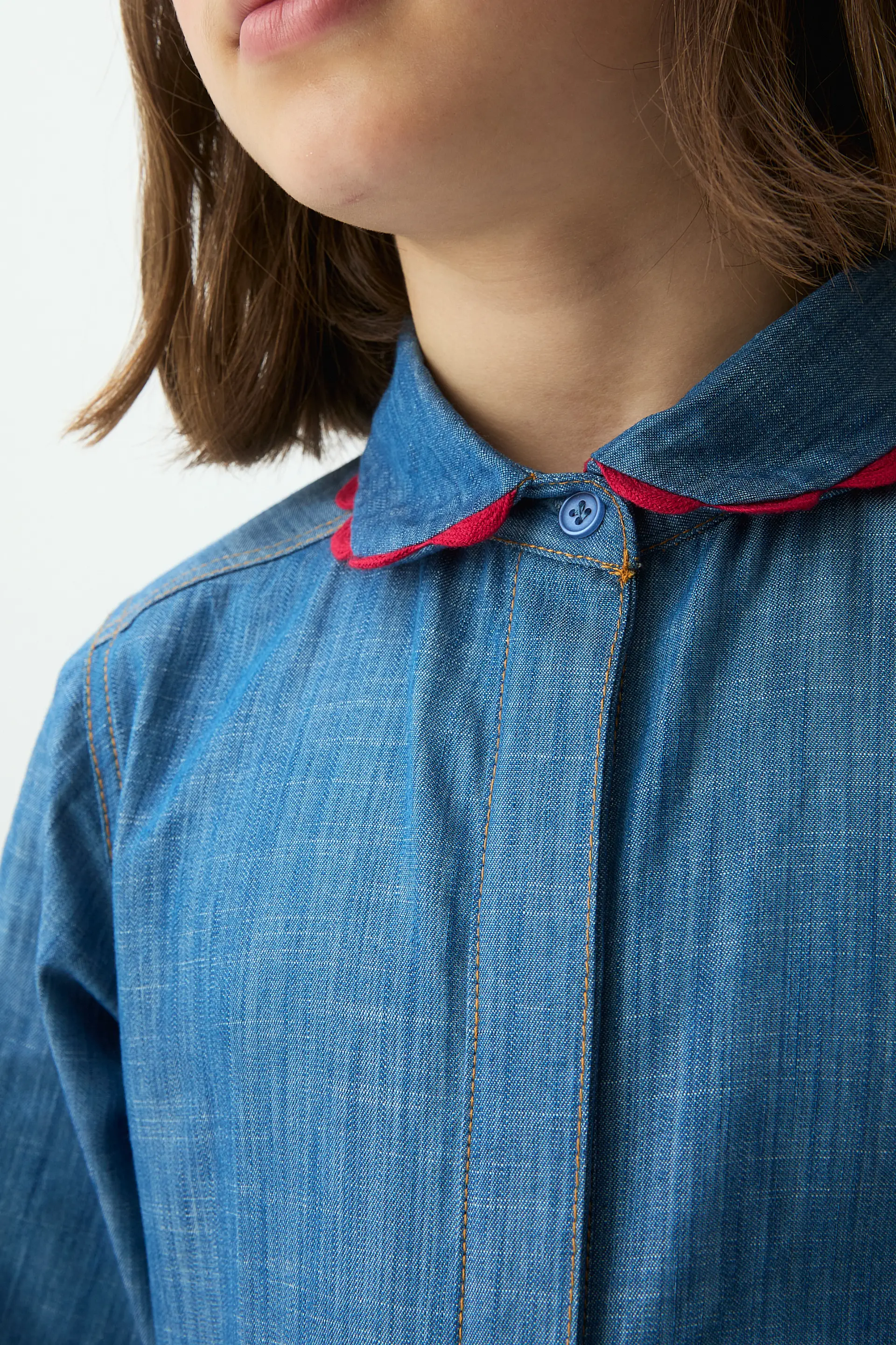 Camisa de niña 100% algodón Chambray - Image 3