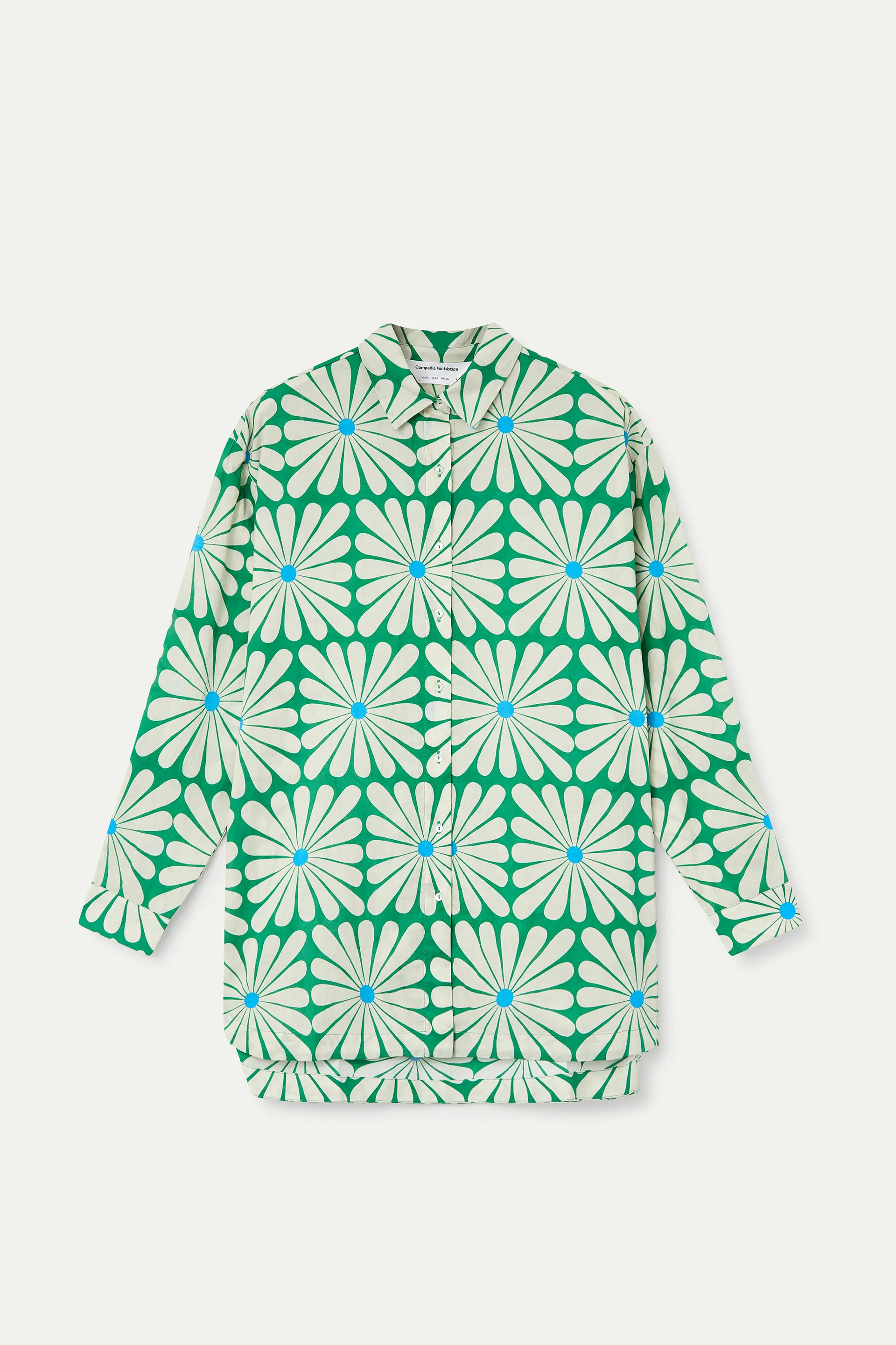 Camisa playera con estampado Olive Flower Green - Image 2