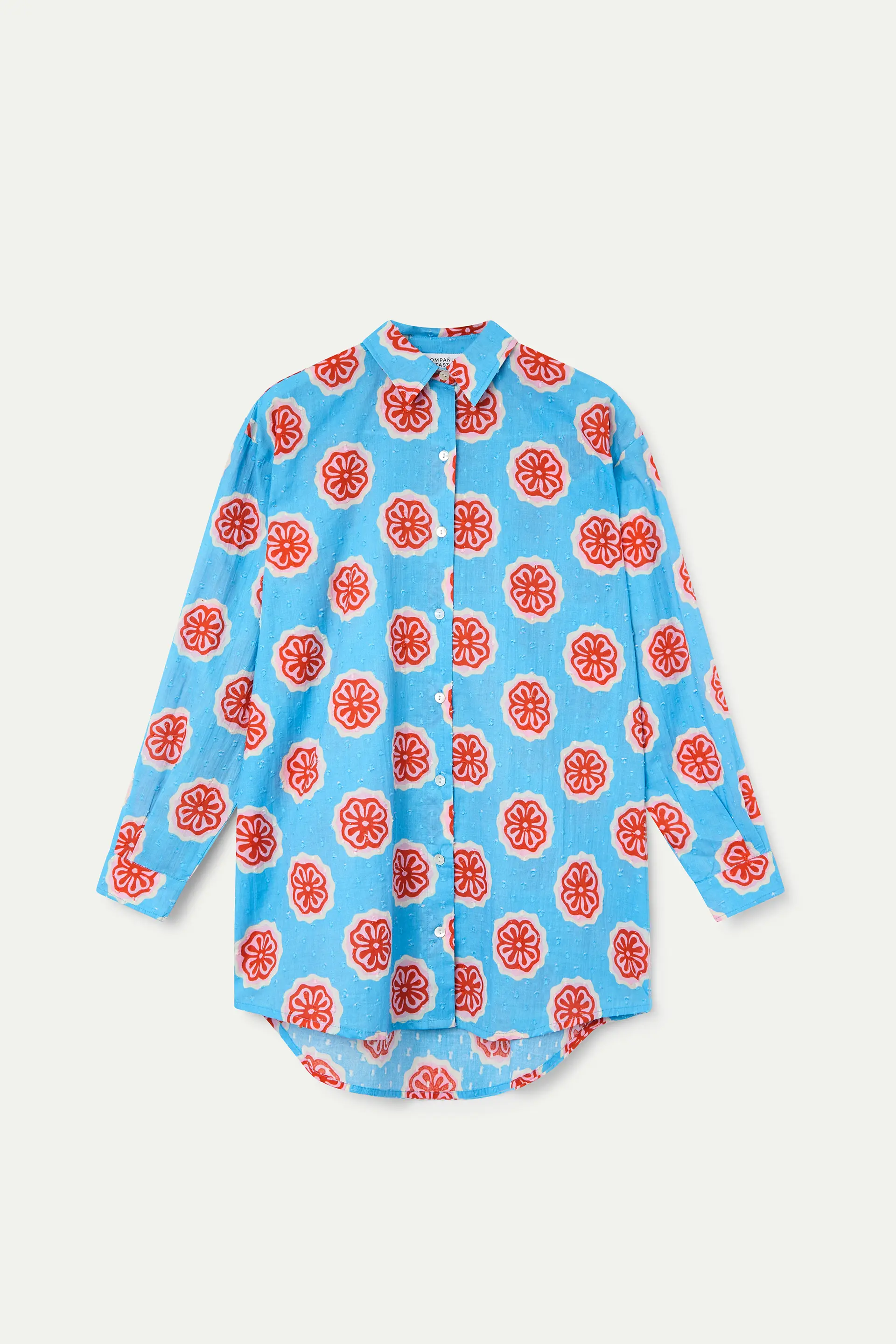Camisa playera con estampado Red bloom flowers - Image 2