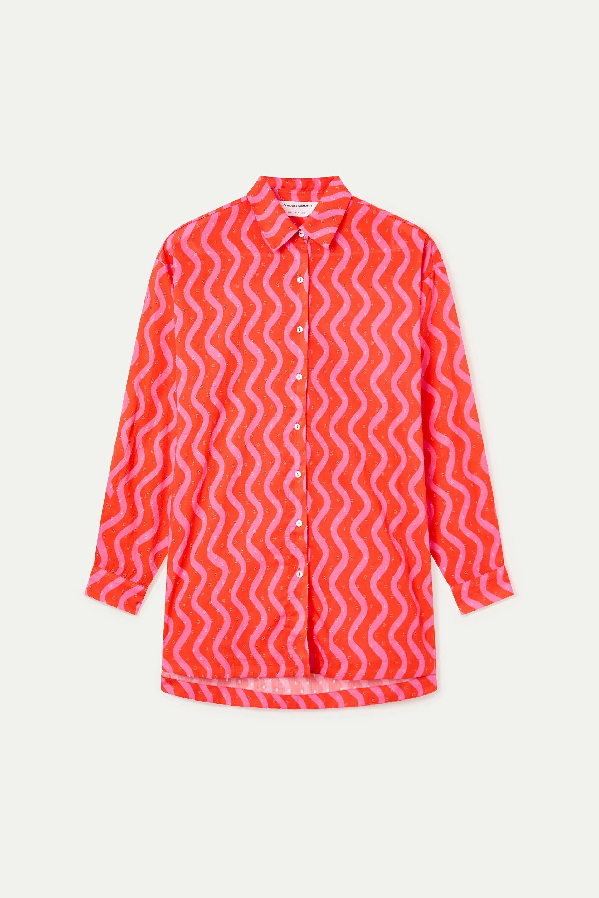 Camisa playera con estampado Wave Red & Pink - Image 2