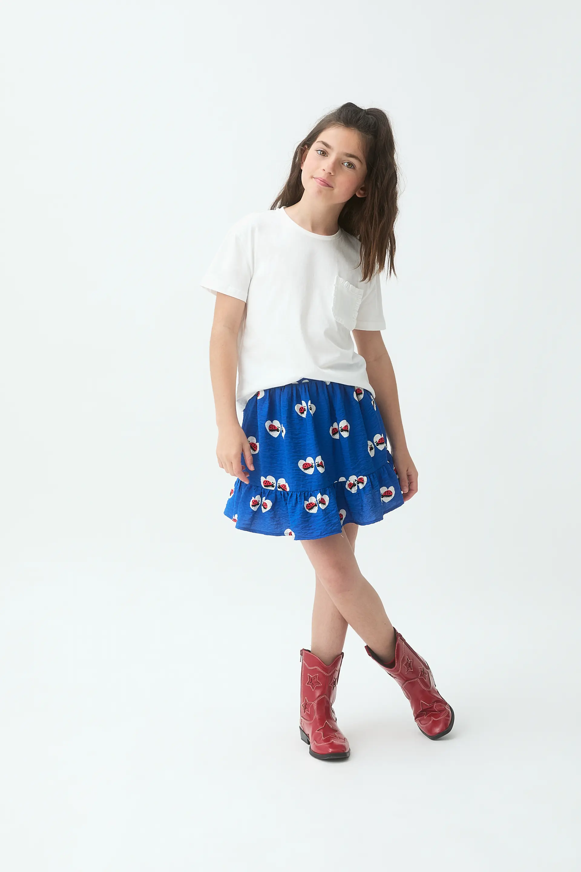 Camiseta 100% algodón de niña blanco