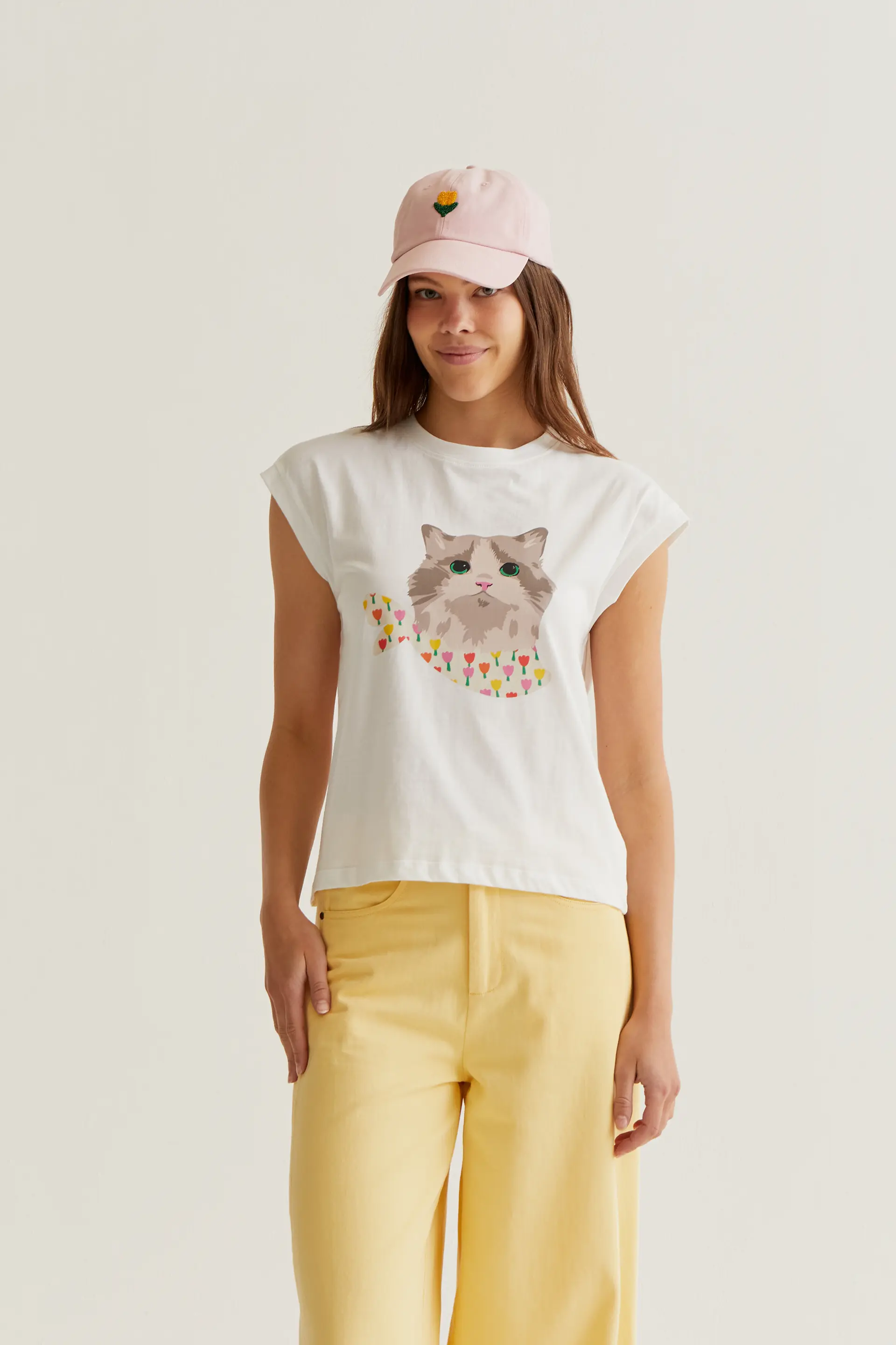 Camiseta con estampado de Gatito