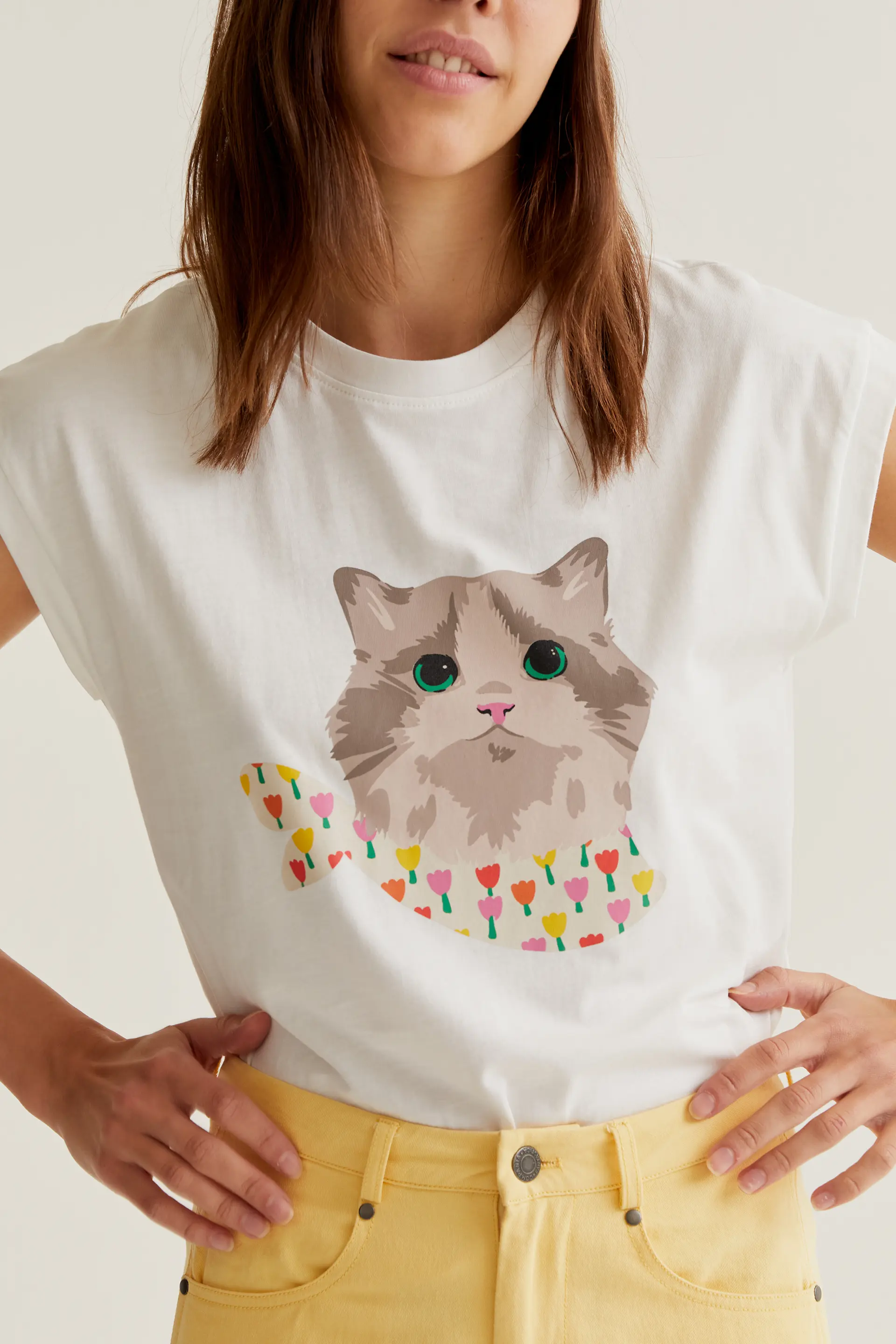 Camiseta con estampado de Gatito - Image 4