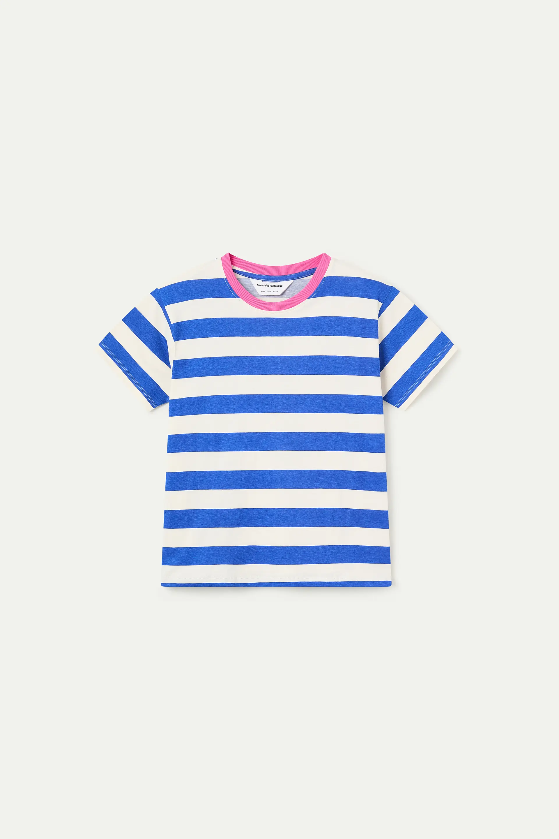 Camiseta con estampado de rayas azul y blanco - Image 2