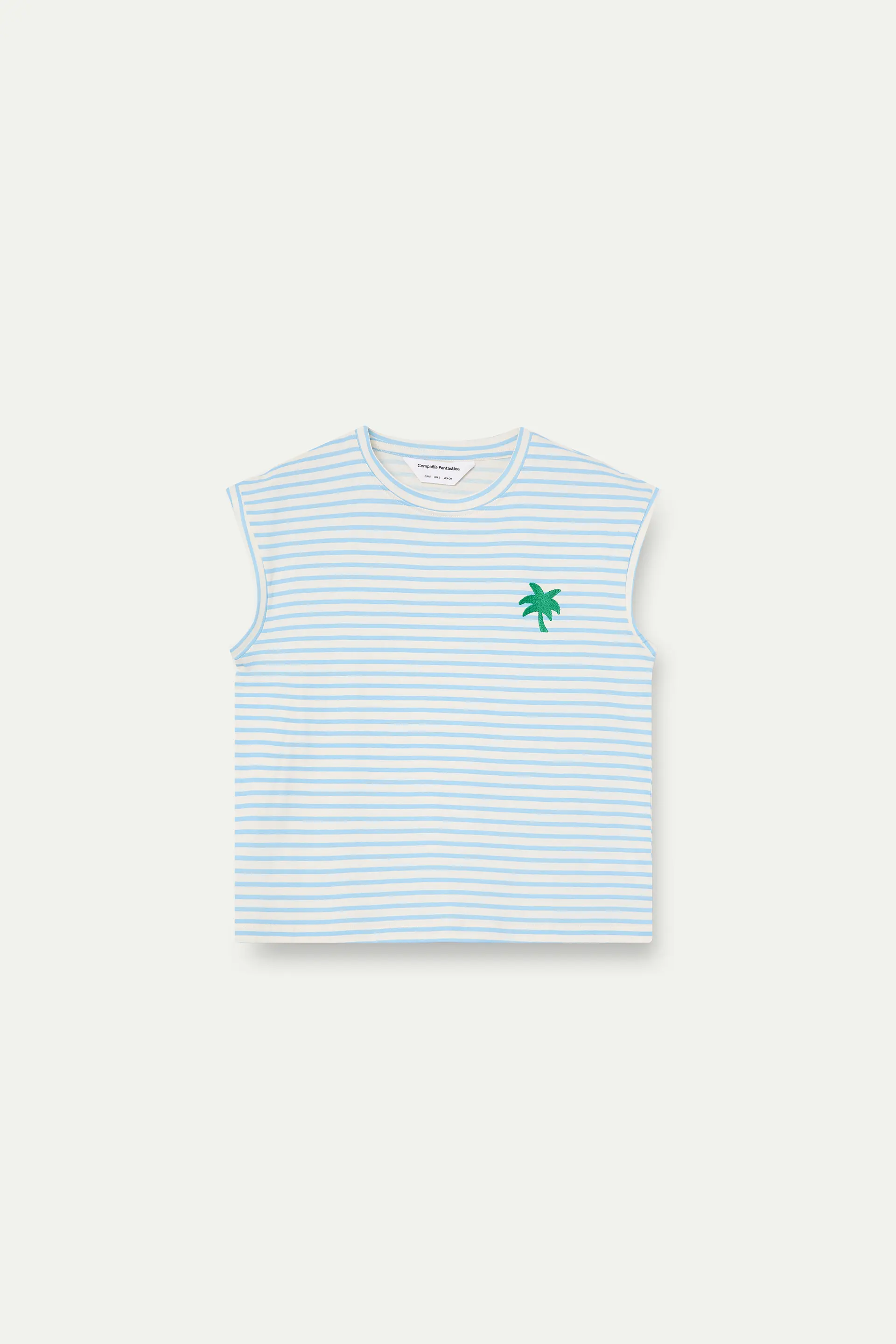 Camiseta con estampado de rayas blanco y azul - Image 2