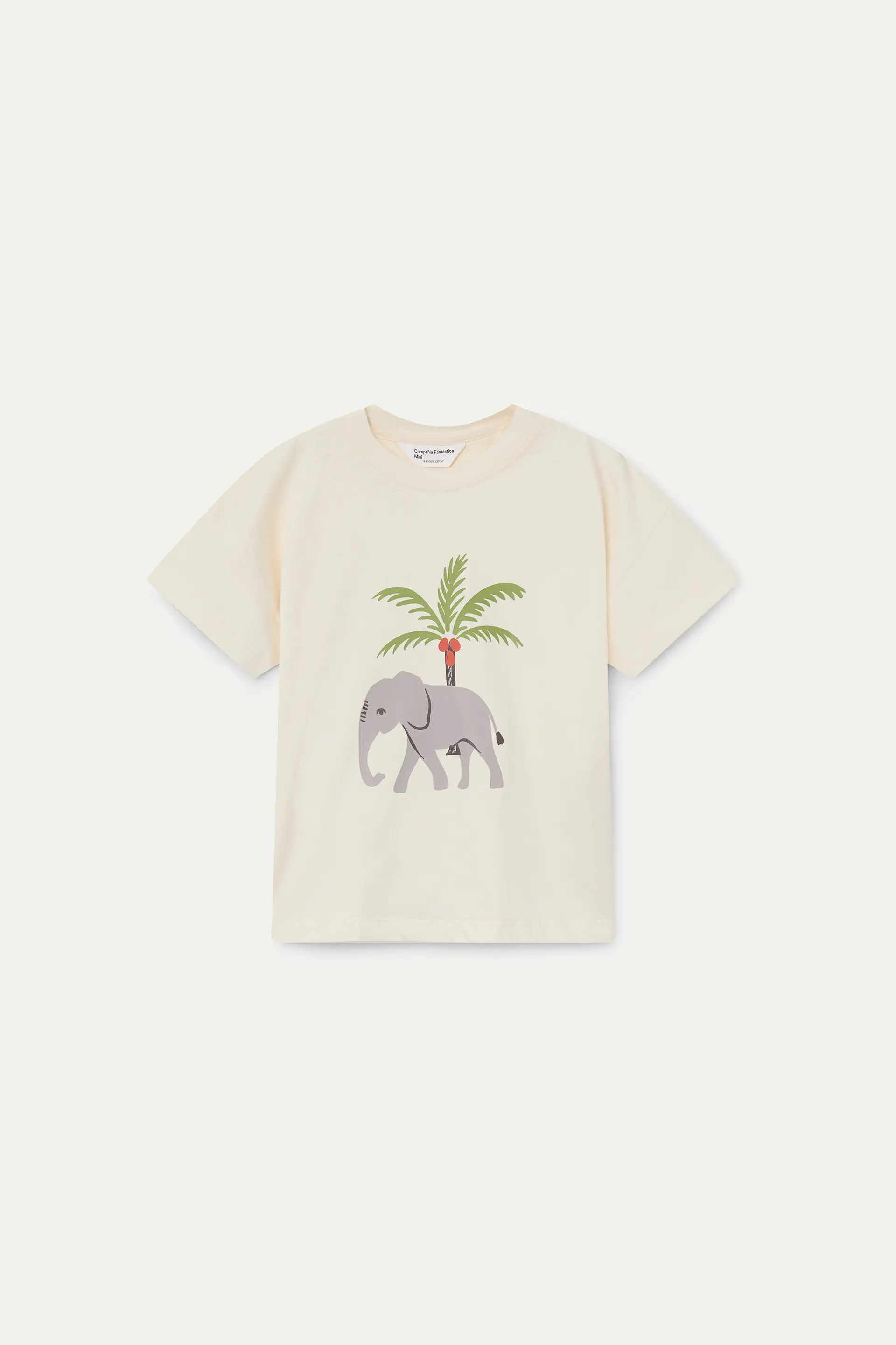 Camiseta de niña 100% algodón con estampado de Elefante y Palmera - Image 2