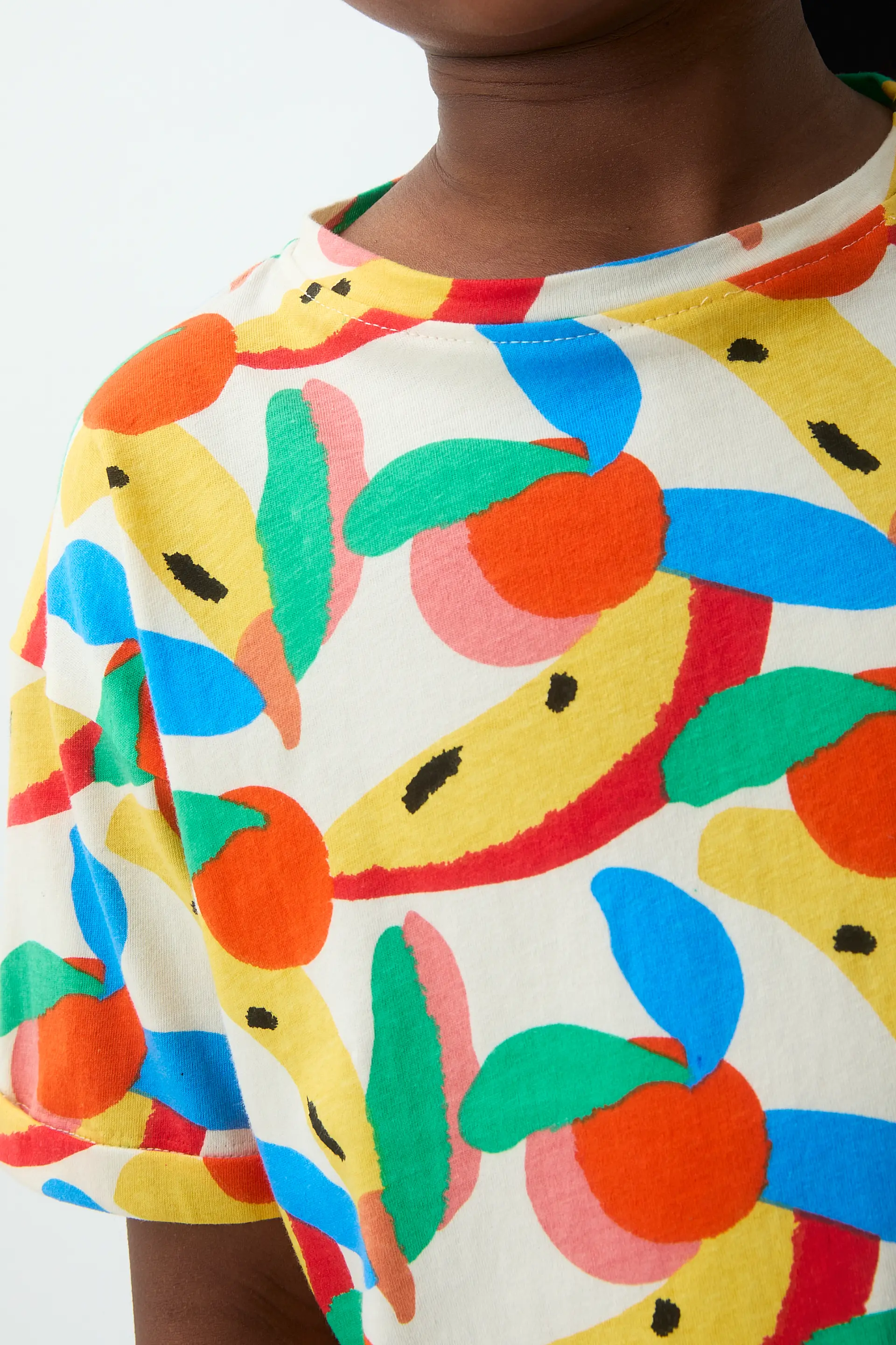 Camiseta de niña 100% algodón con estampado Tutti Frutti - Image 3