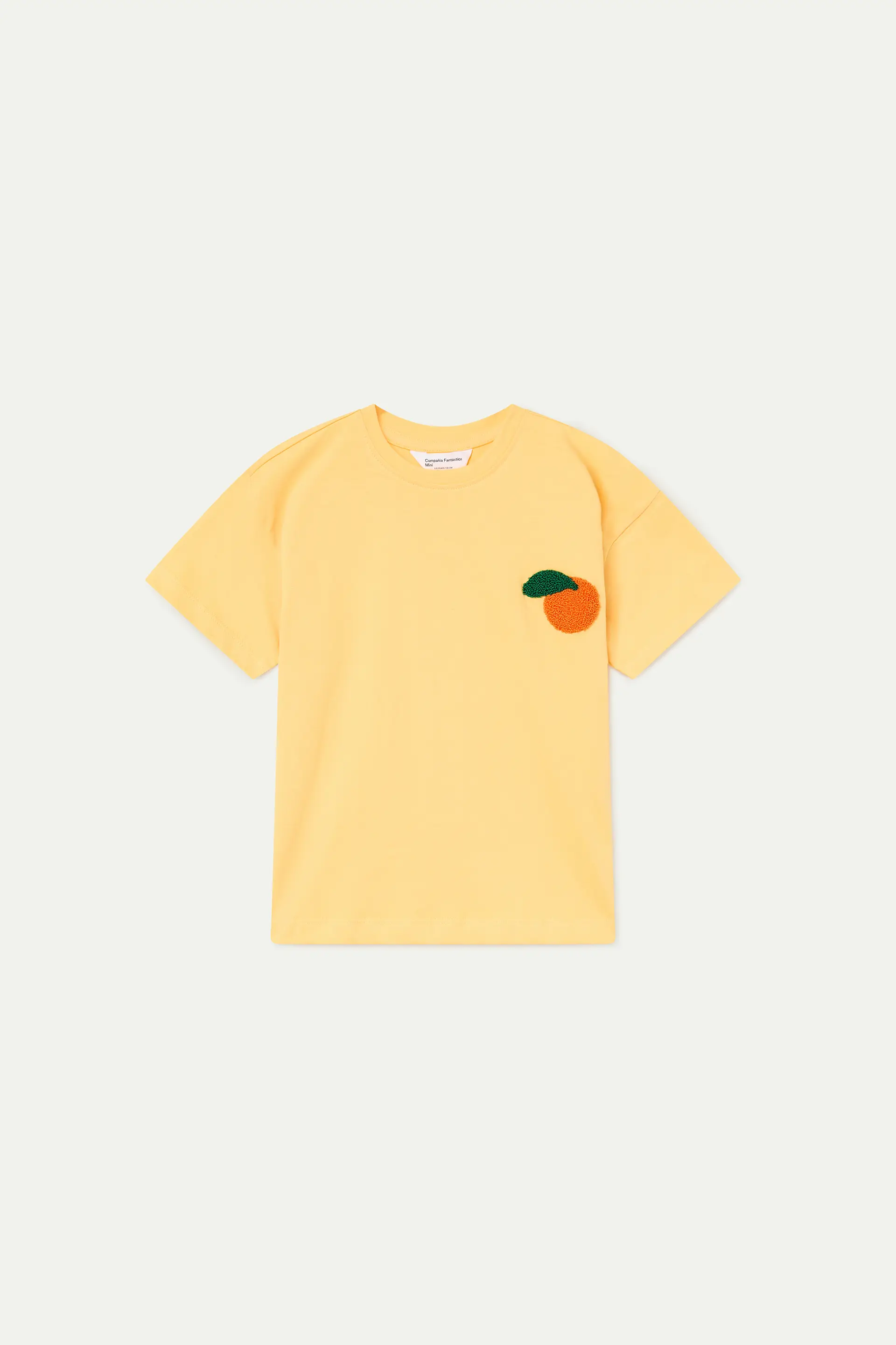 Camiseta de niña 100% algodón con parche de naranja - Image 2