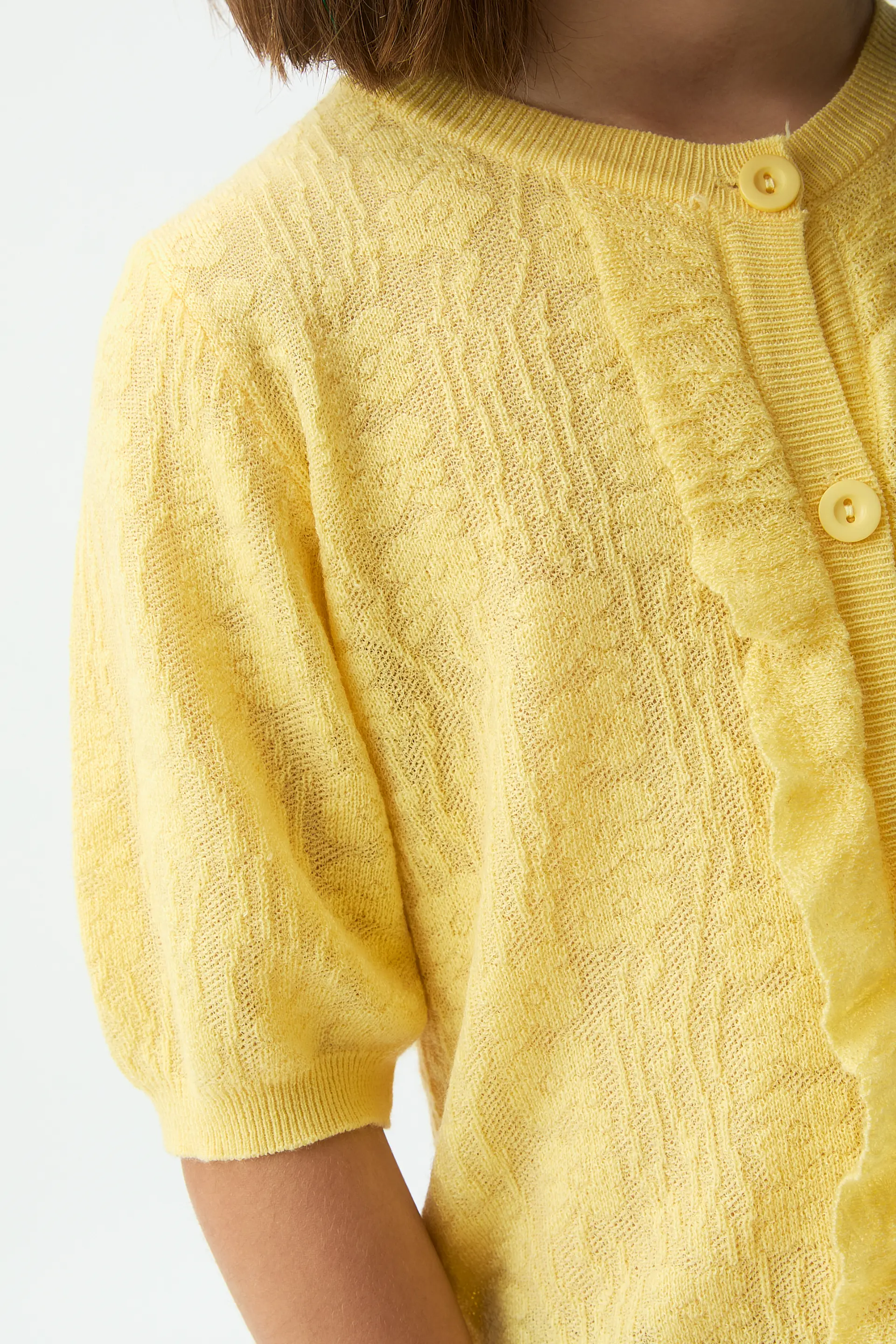 Cárdigan de niña punto amarillo - Image 3