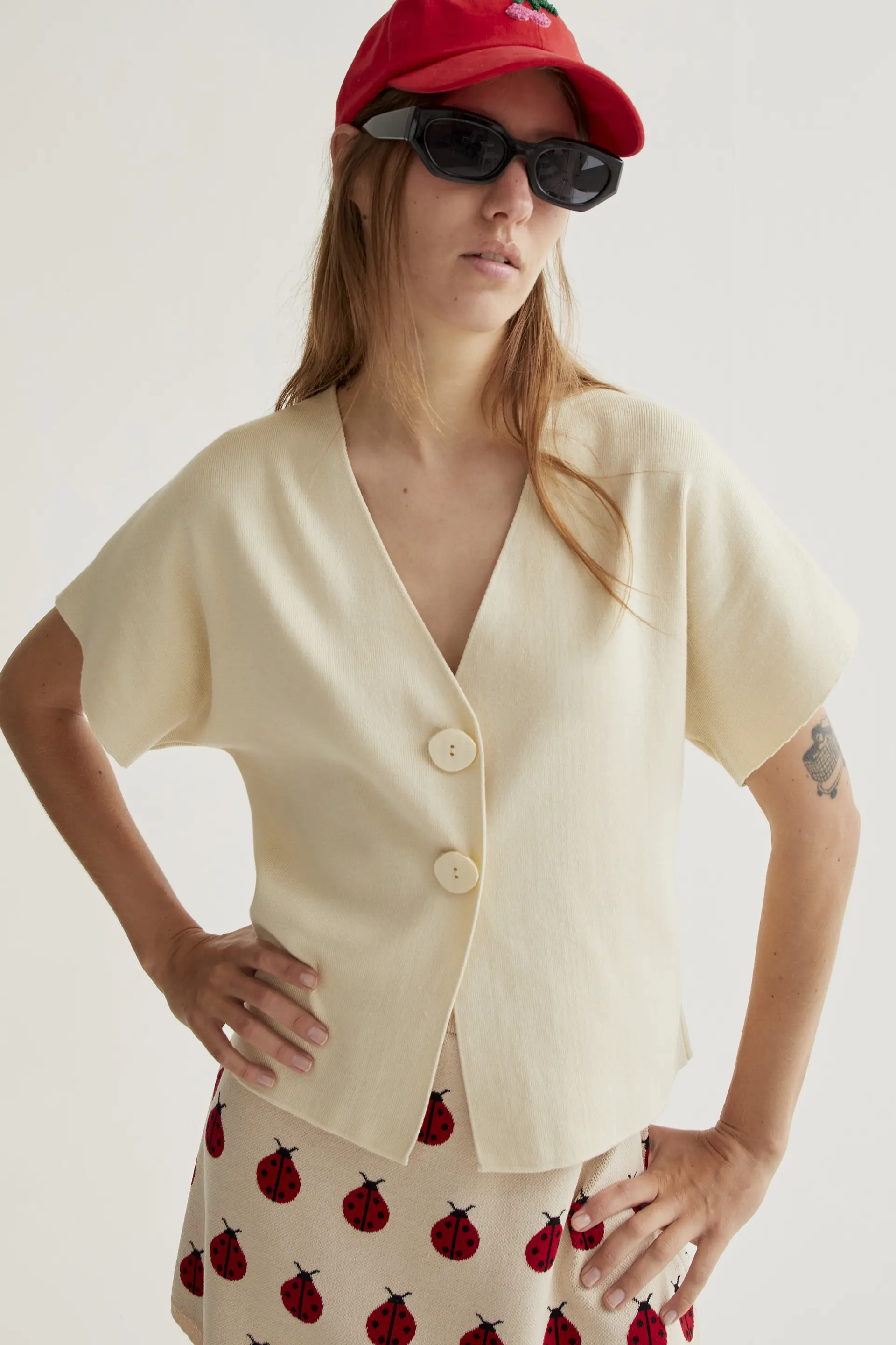 Cárdigan punto beige - Image 5