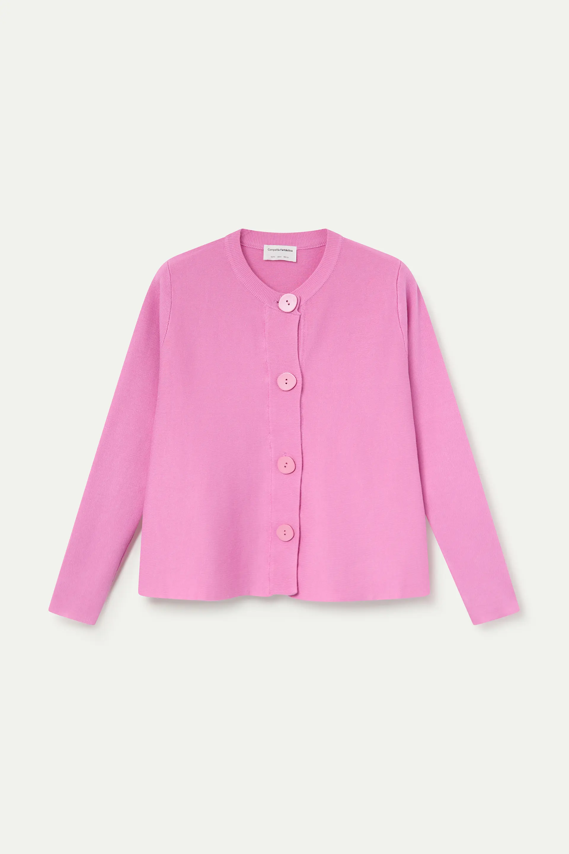 Cárdigan punto botones rosa - Image 6