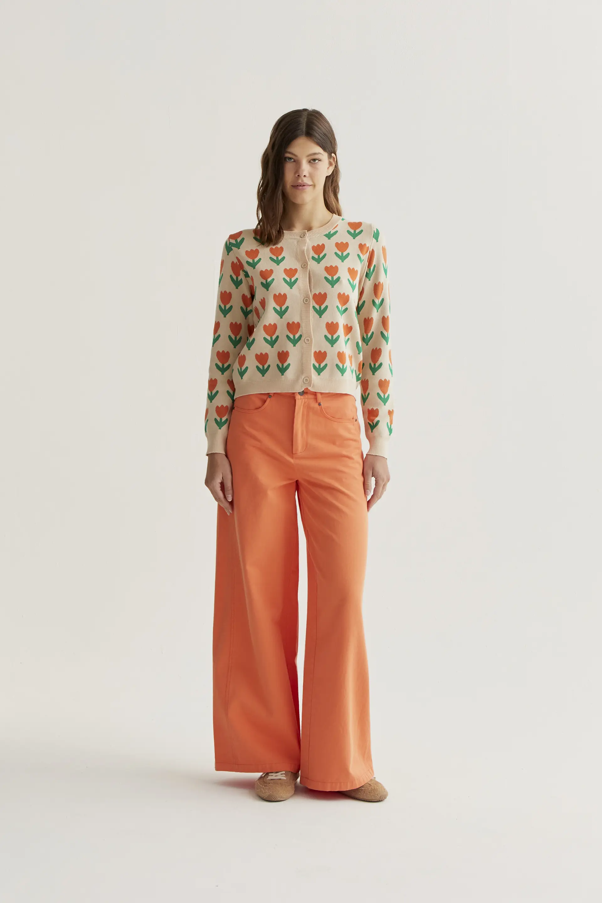 Cárdigan punto con estampado Orange Tulip - Image 4