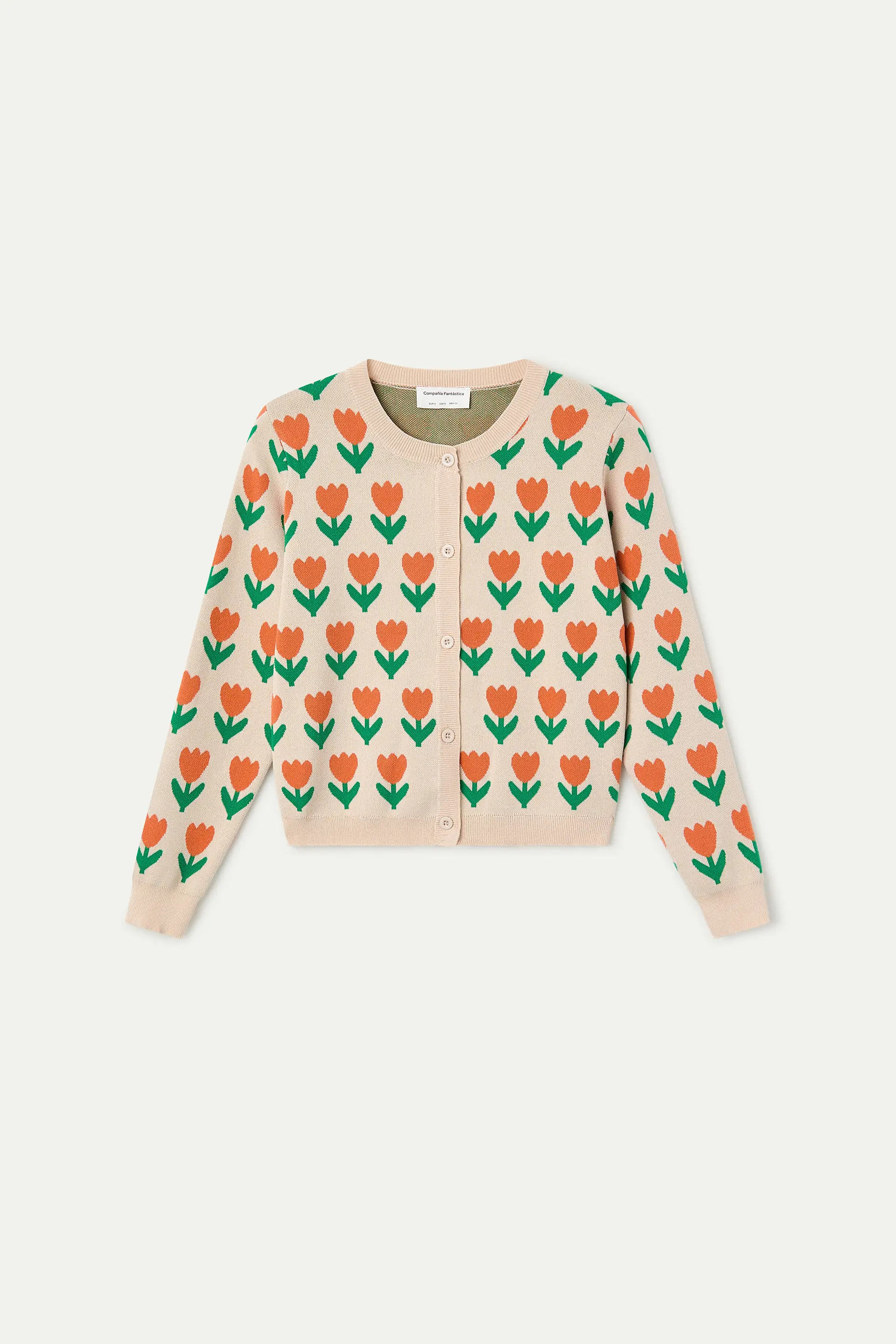 Cárdigan punto con estampado Orange Tulip - Image 6