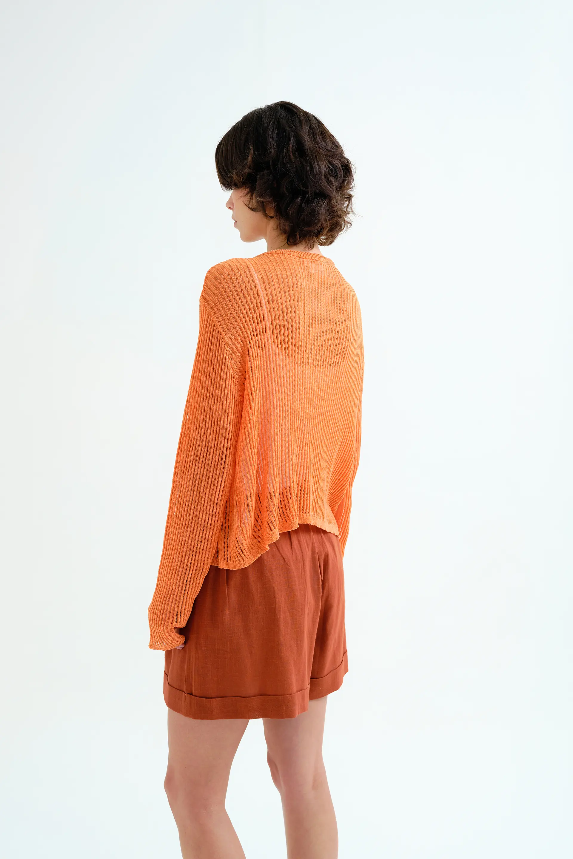 Cárdigan punto naranja - Image 3
