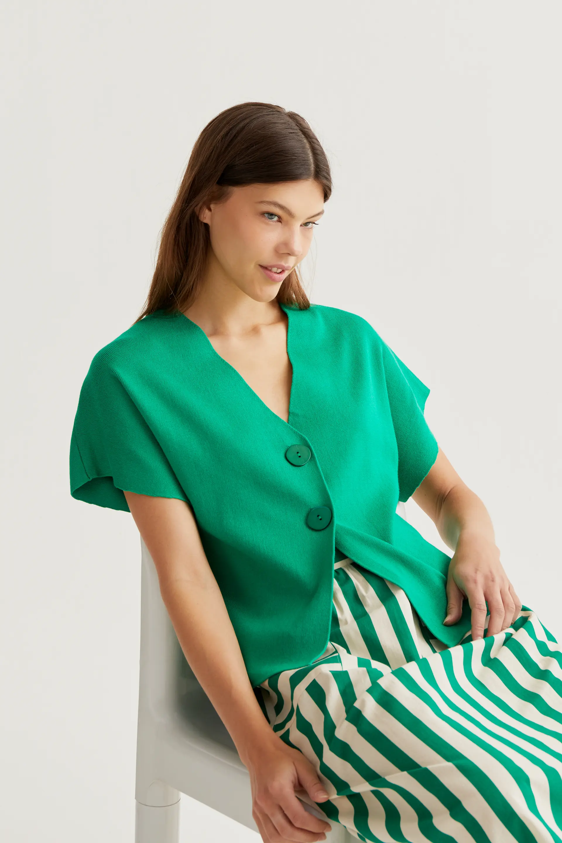 Cárdigan punto verde - Image 5