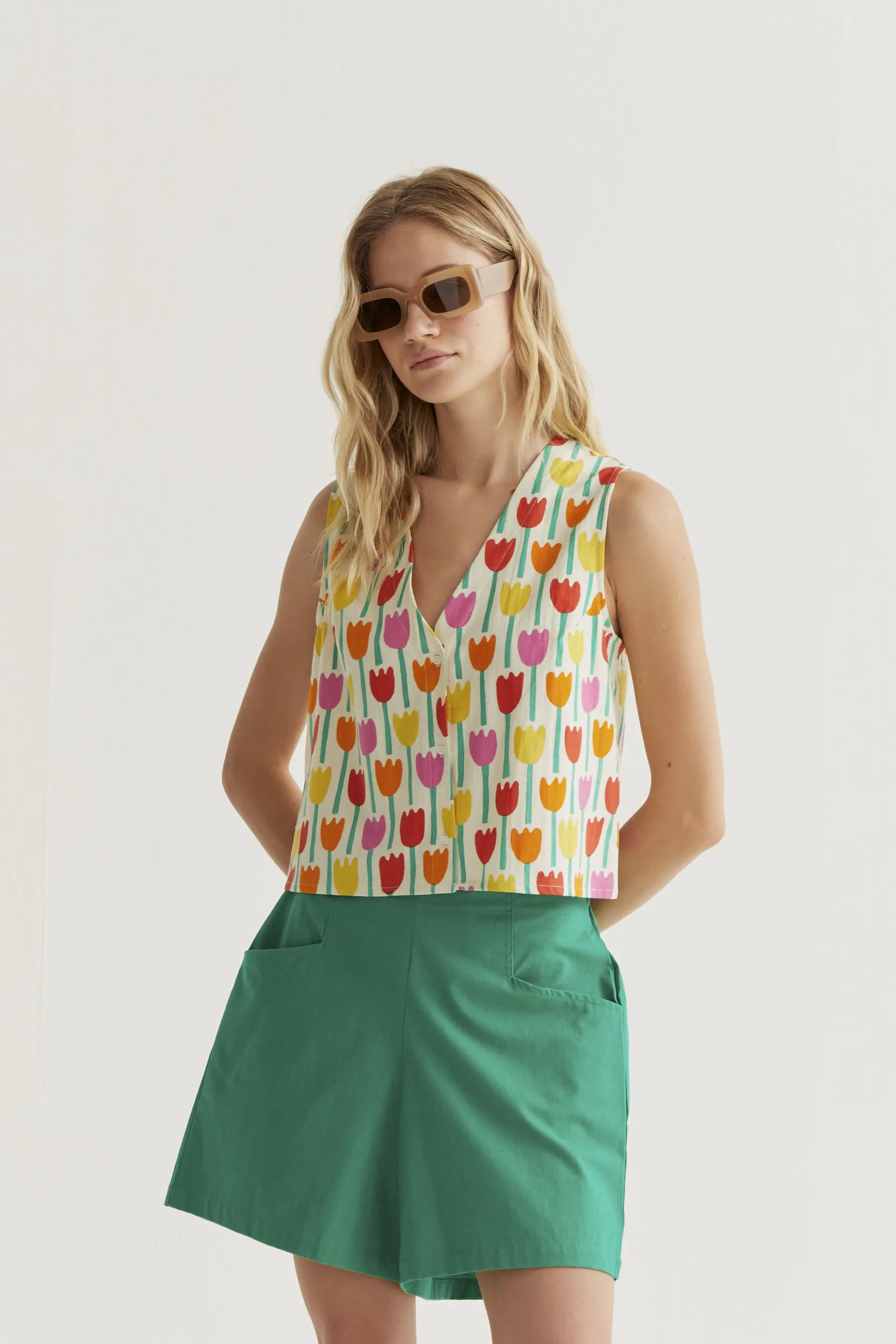 Chaleco con estampado Tulipa