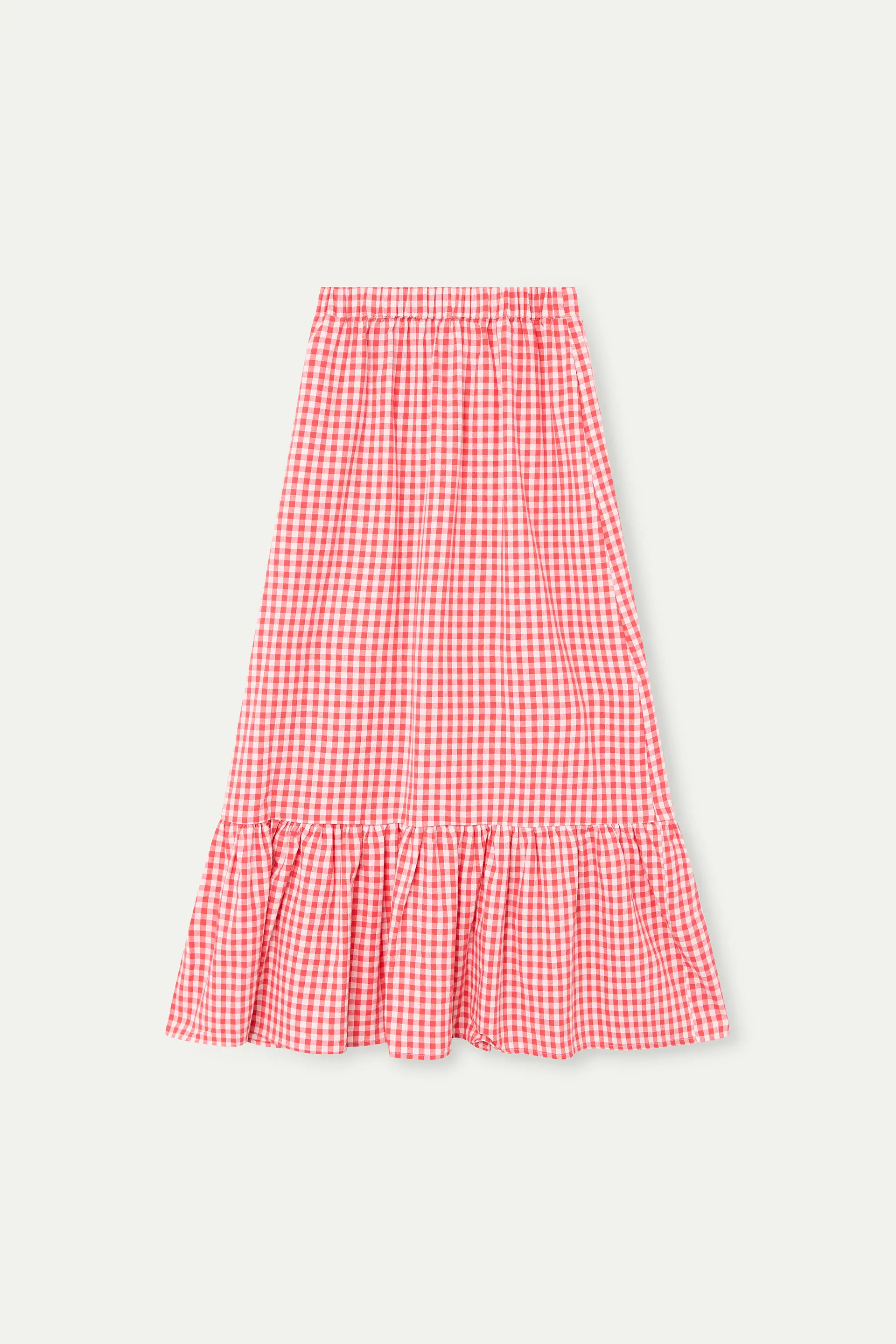 Falda 100% algodón cuadros vichy rojo - Image 2