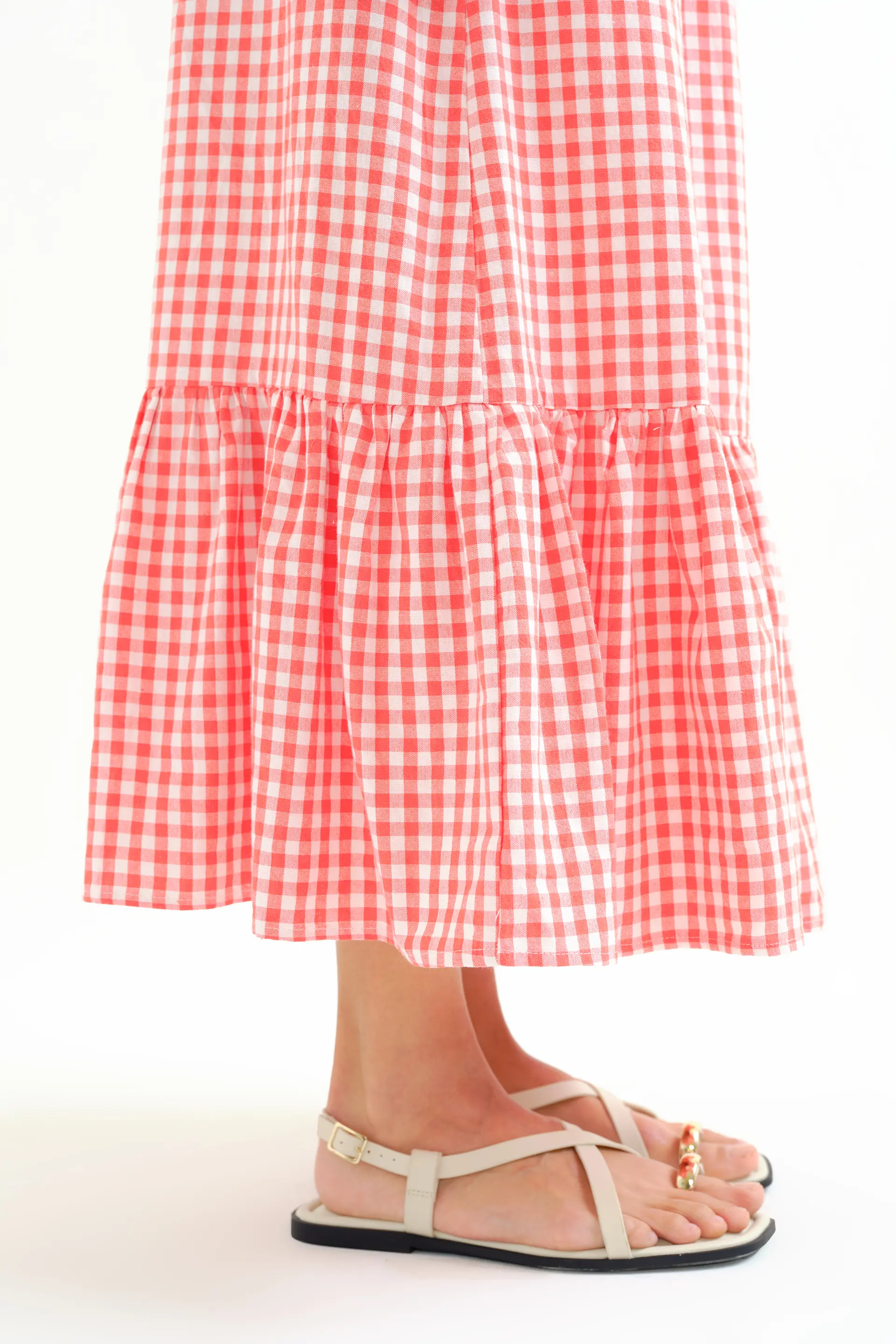 Falda 100% algodón cuadros vichy rojo - Image 4