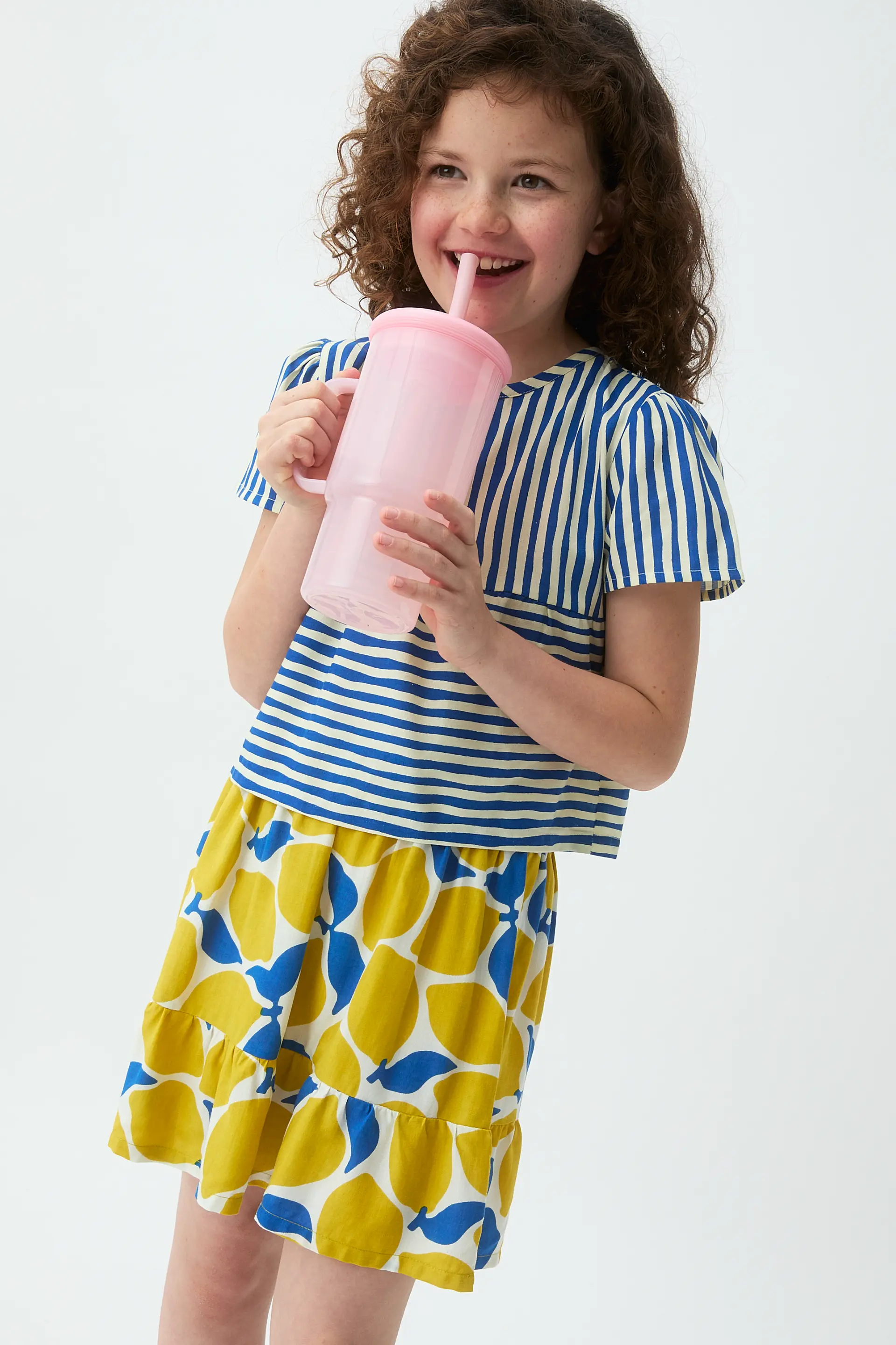 Falda corta de niña con estampado Limoncello - Image 4