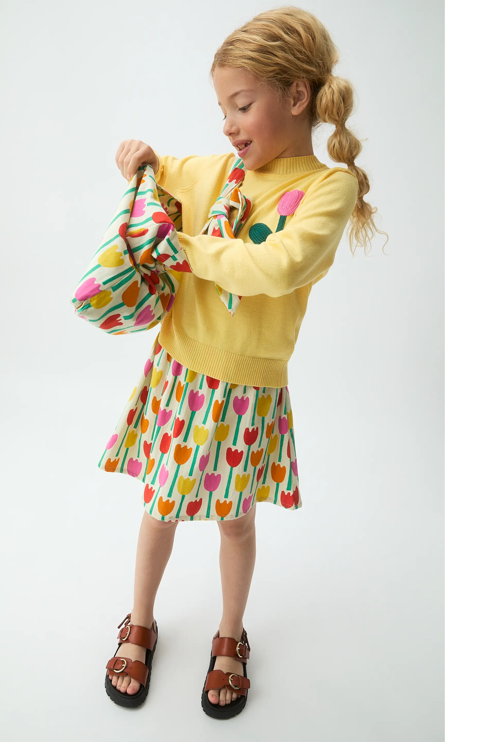 Falda corta de niña con estampado Tulipa - Image 4