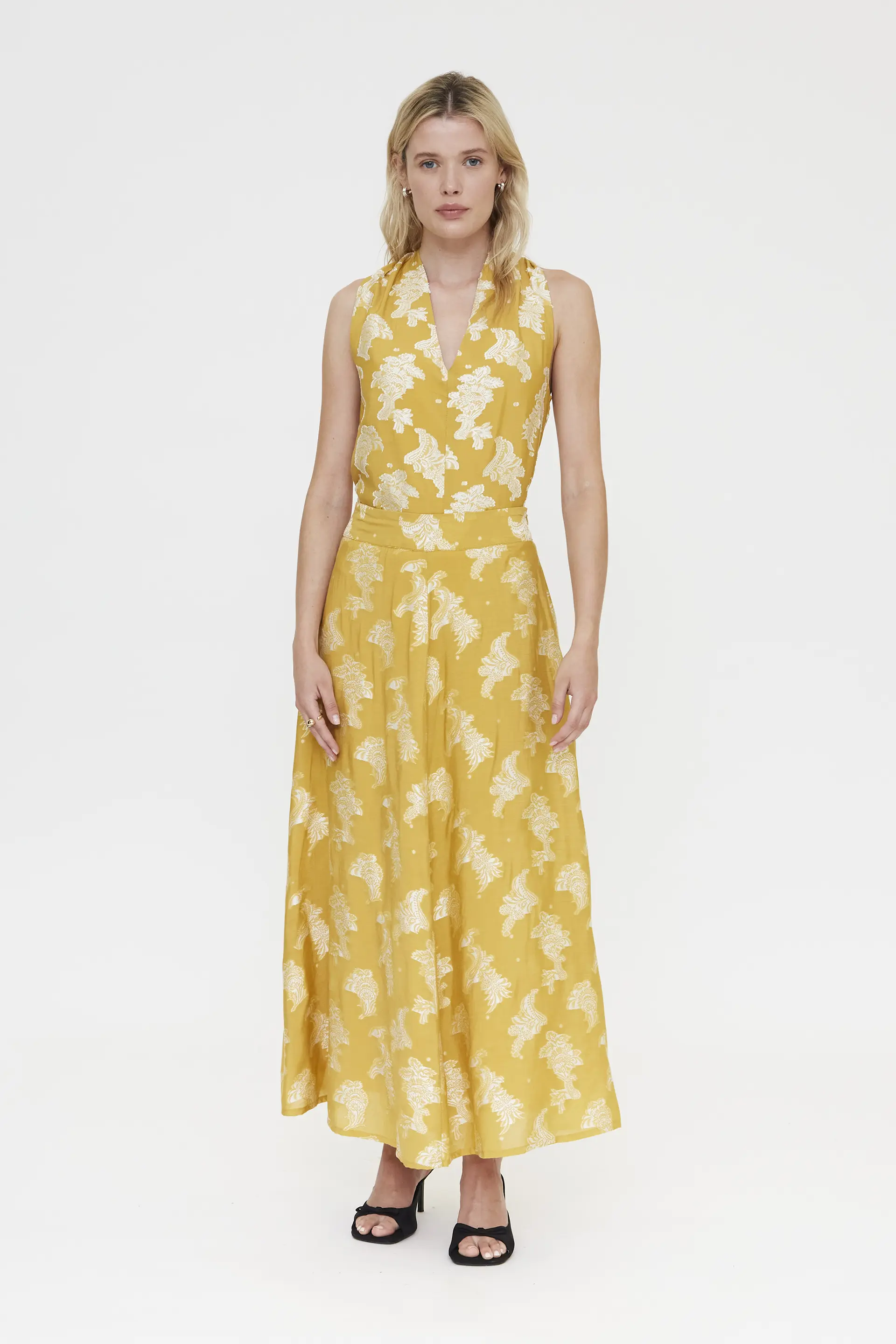 Falda larga con estampado amarillo - Image 4