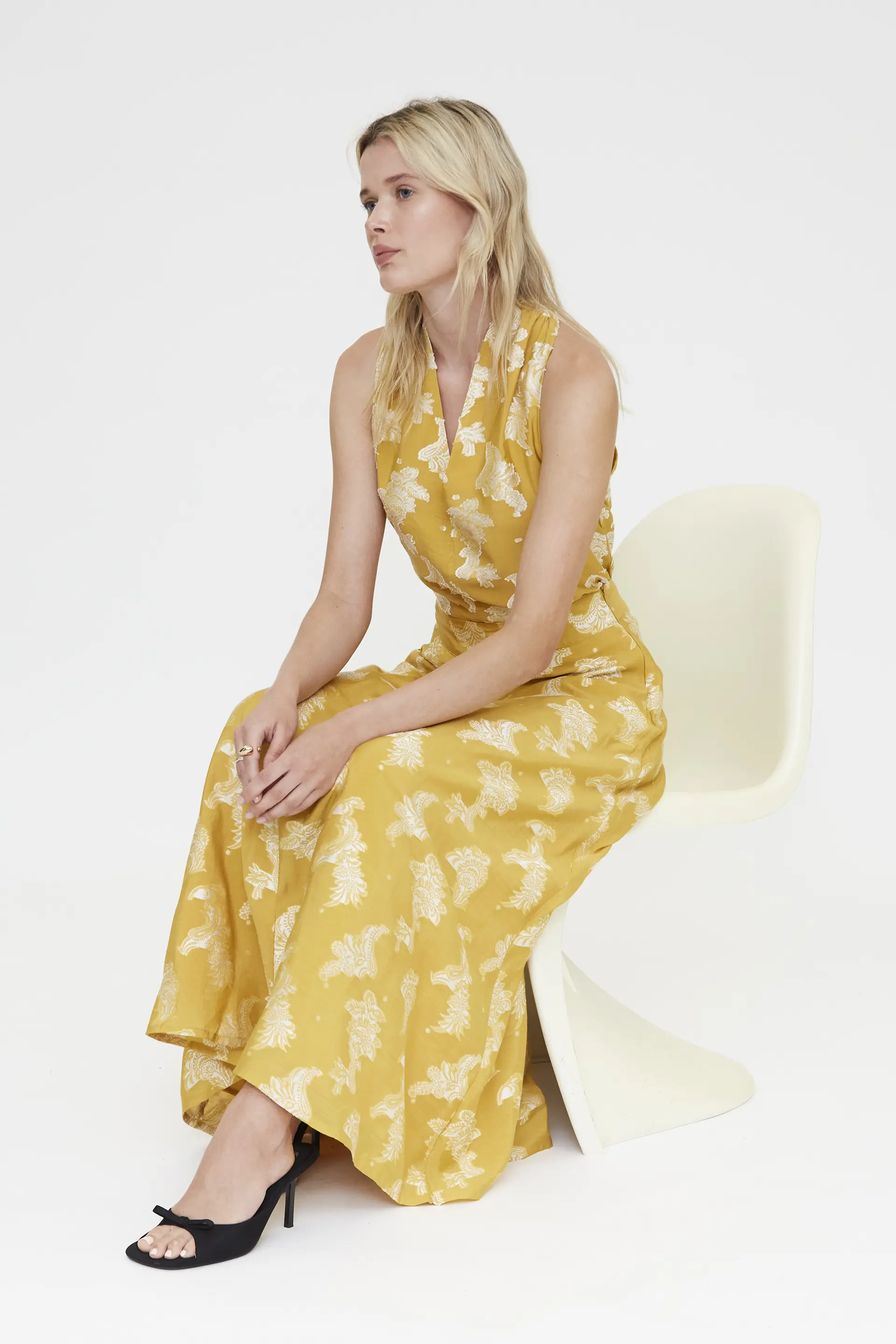 Falda larga con estampado amarillo - Image 5
