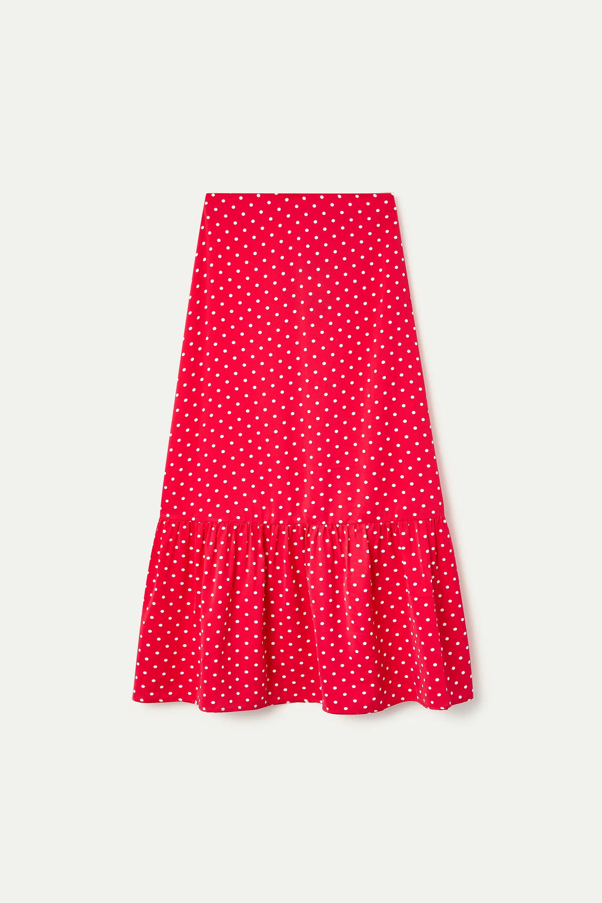 Falda larga con estampado mini dots rojo - Image 2