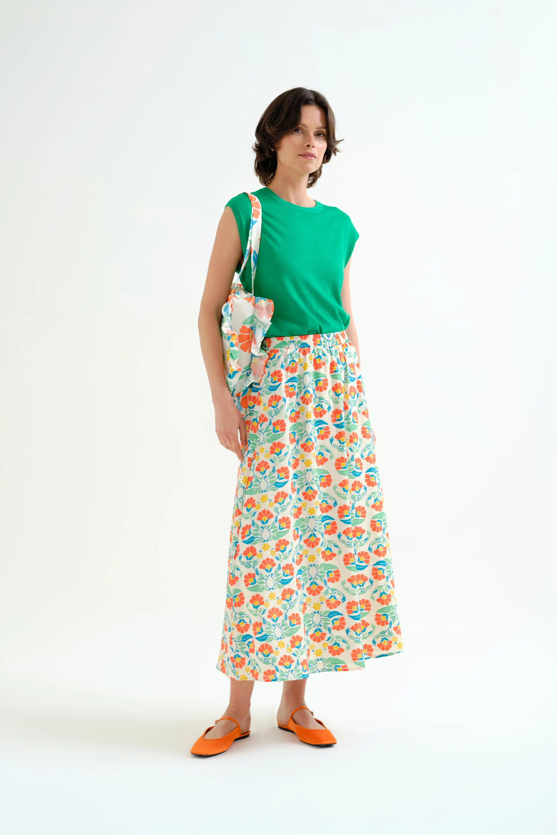 Falda larga con estampado Small Royal - Image 5