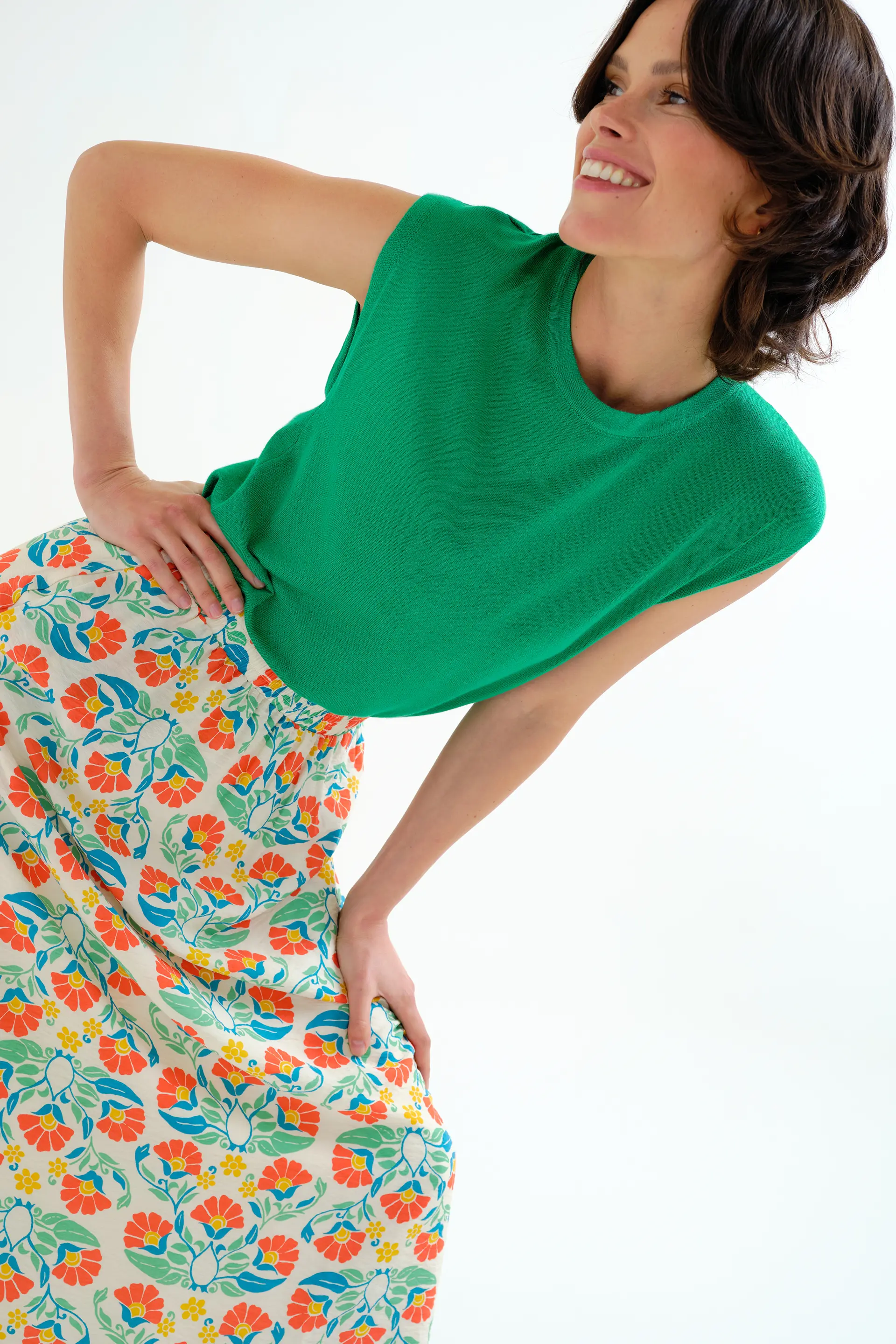 Falda larga con estampado Small Royal - Image 6