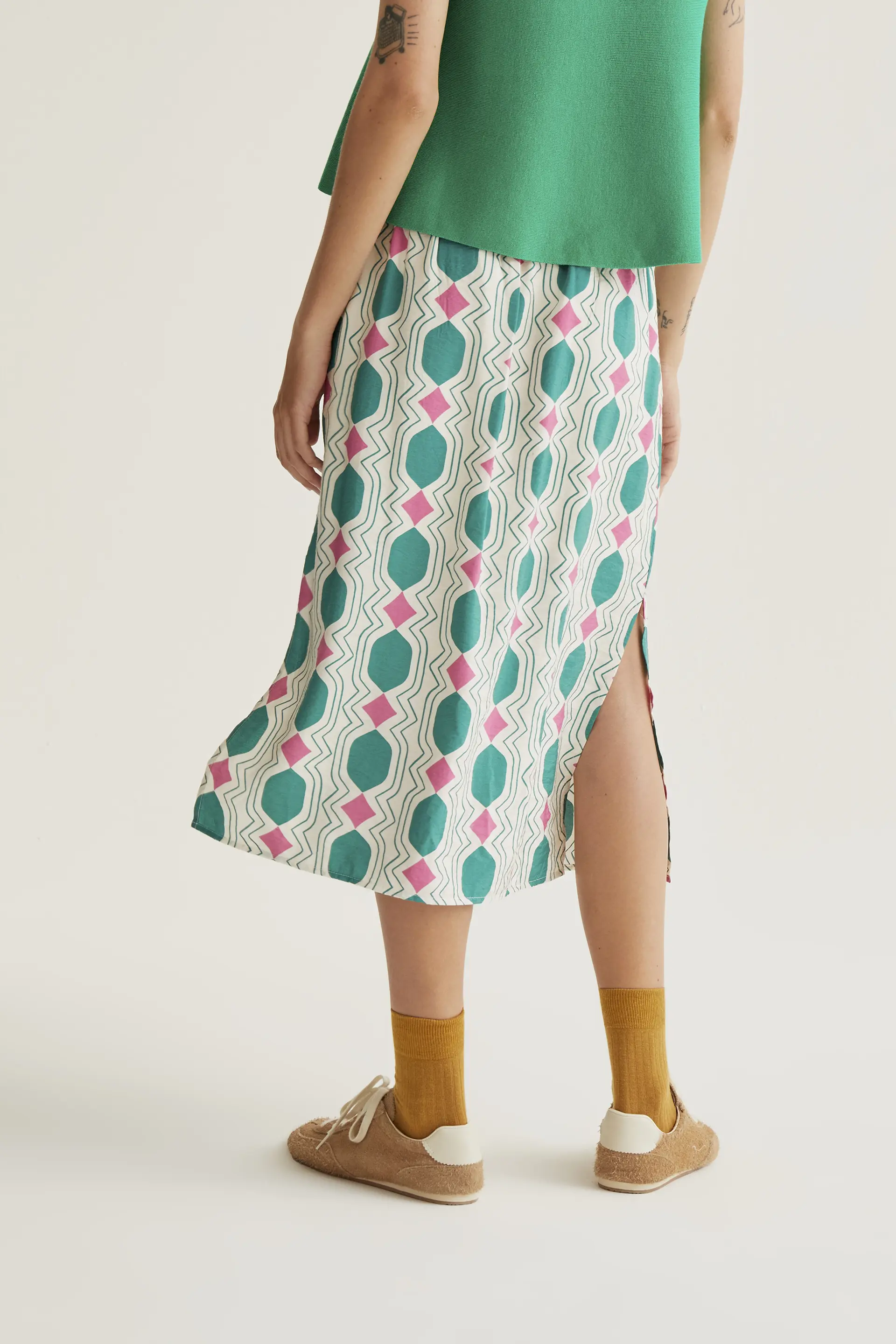 Falda mdi con estampado Geometric - Image 3