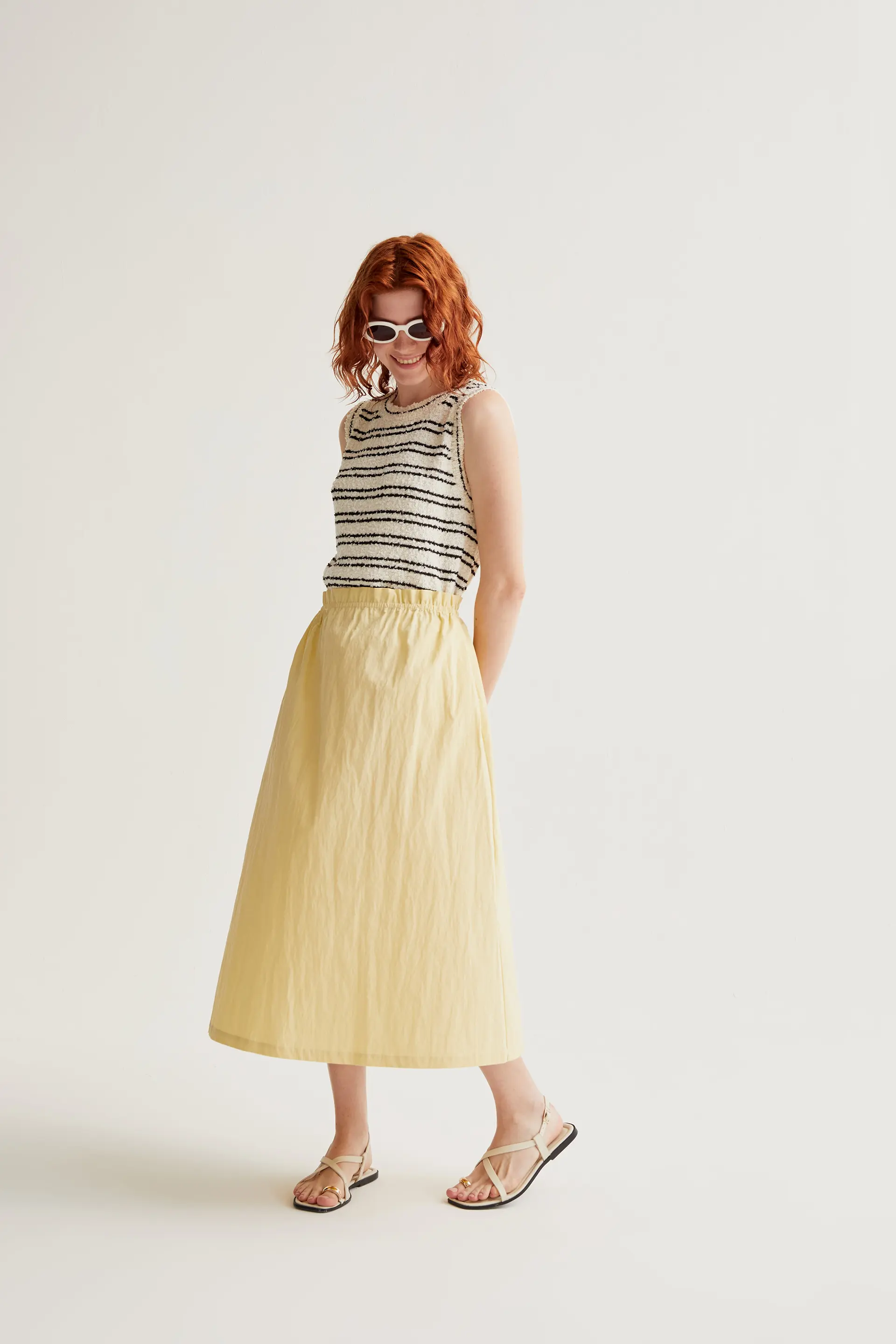 Falda midi amarillo claro - Image 5