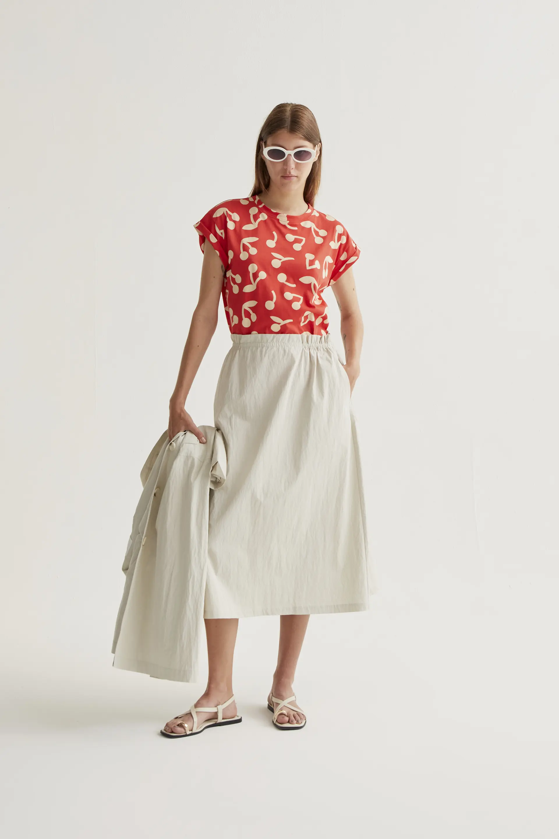 Falda midi blanco roto - Image 5