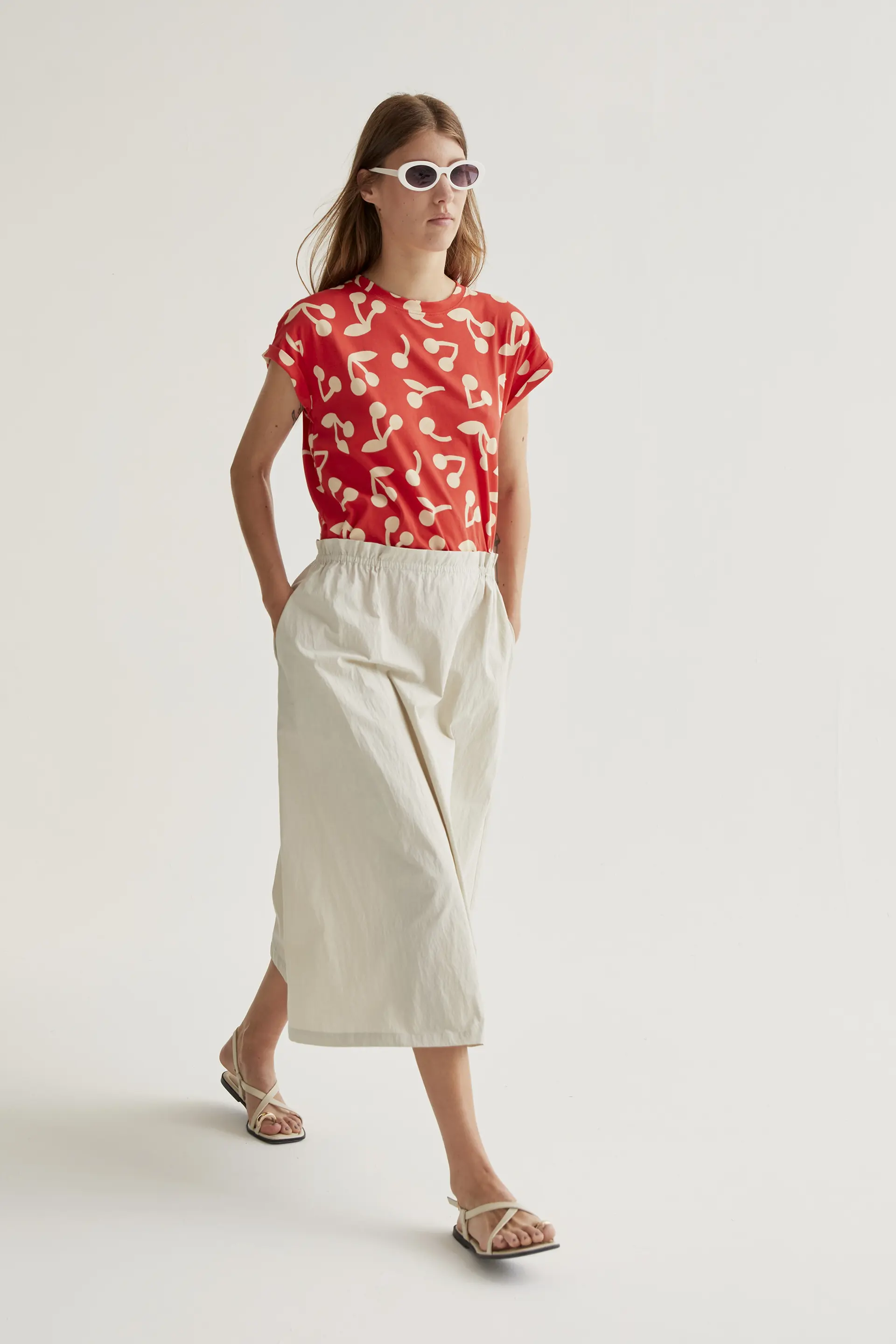 Falda midi blanco roto - Image 6
