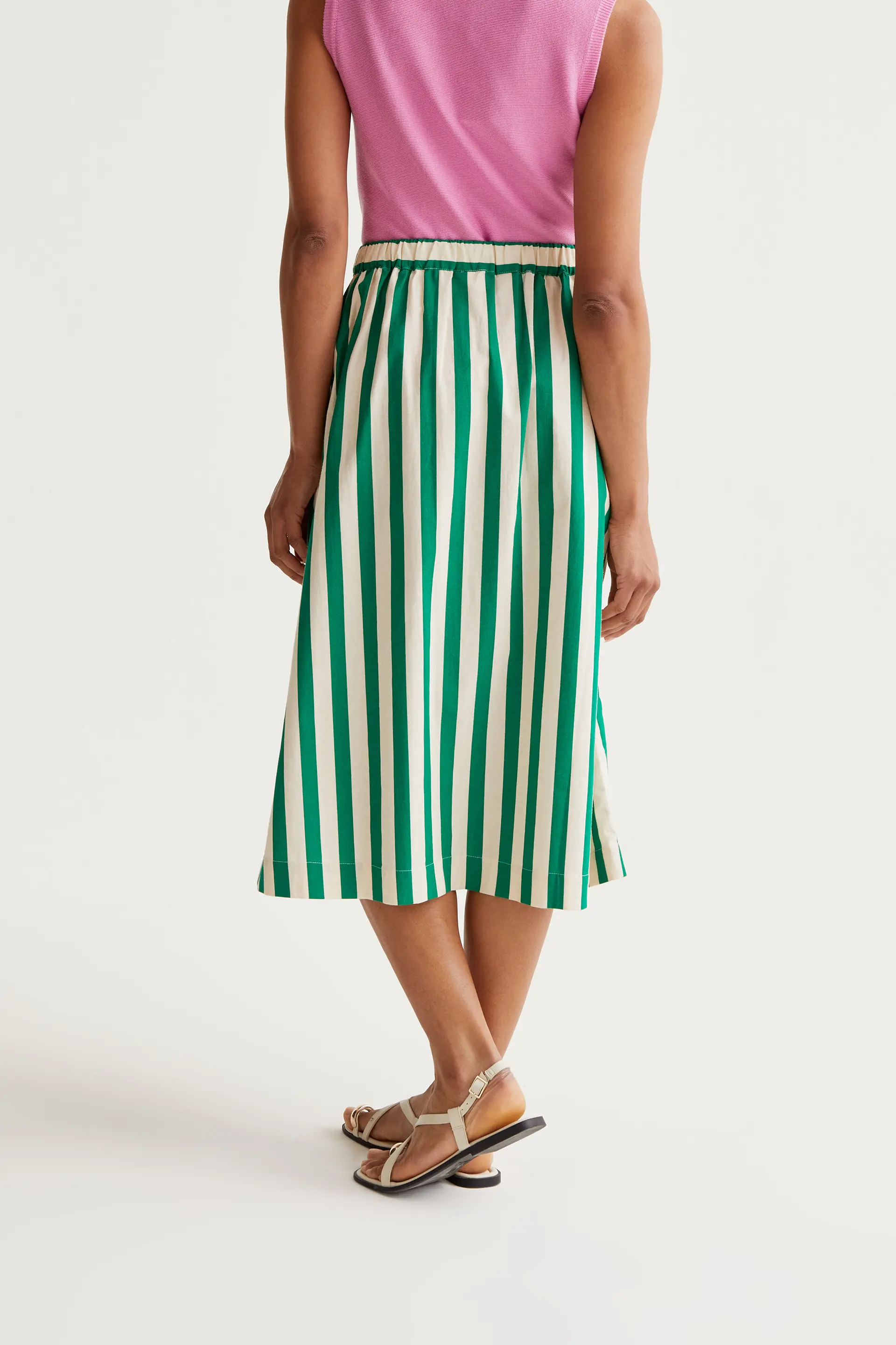 Falda midi con estampado Bamboo Green - Image 3