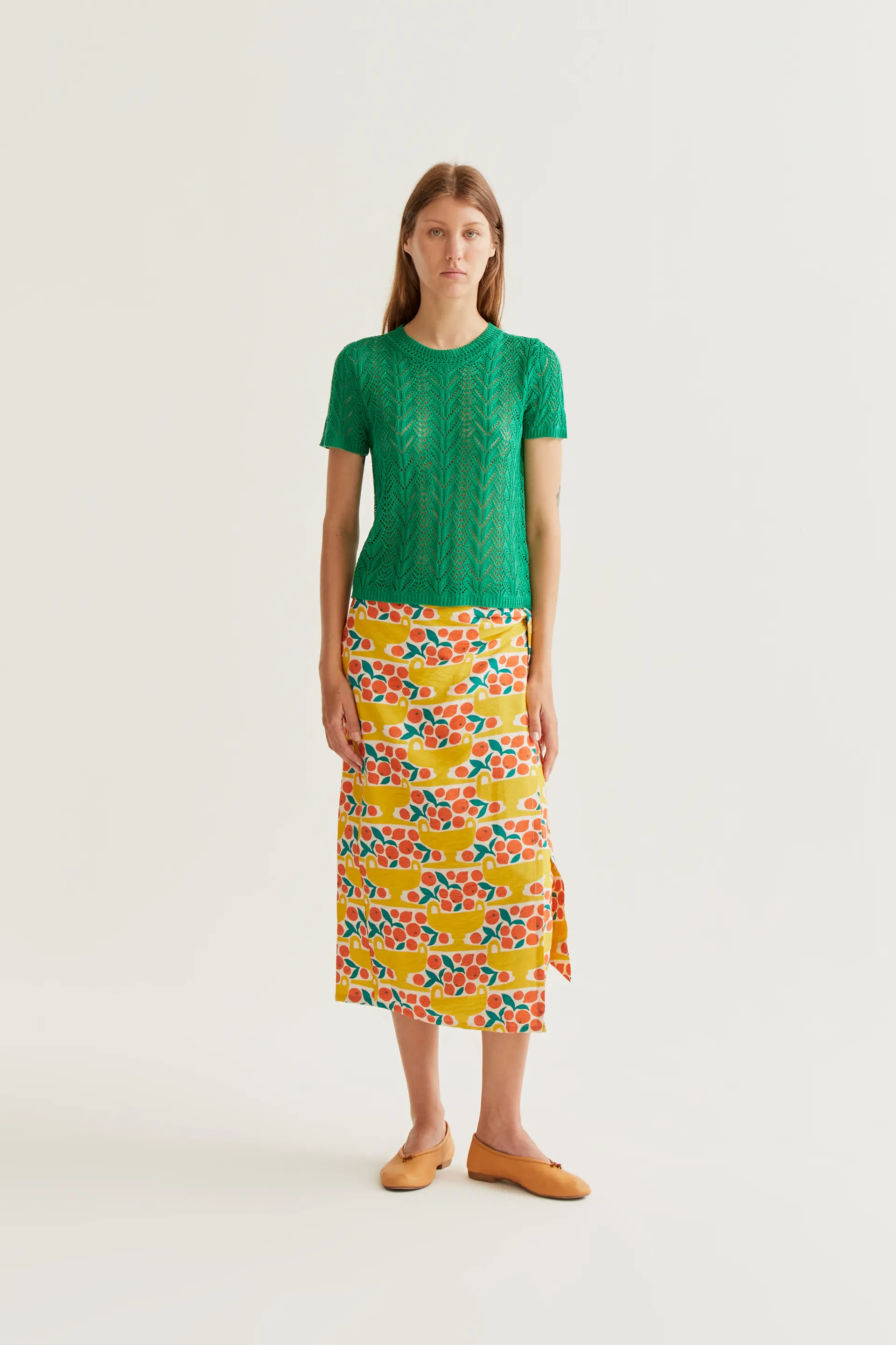 Falda midi con estampado Citrus - Image 5