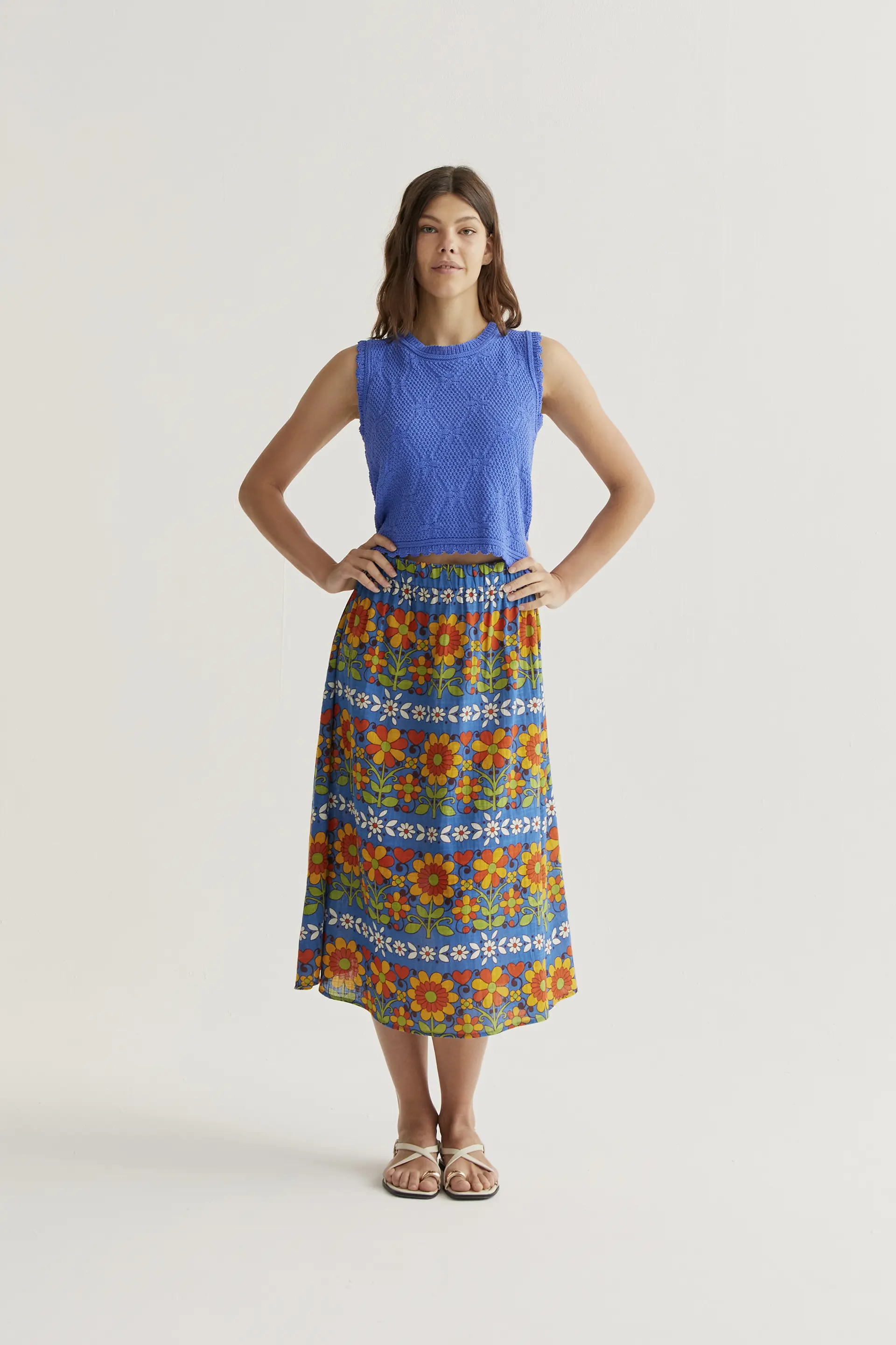 Falda midi con estampado Garden - Image 5