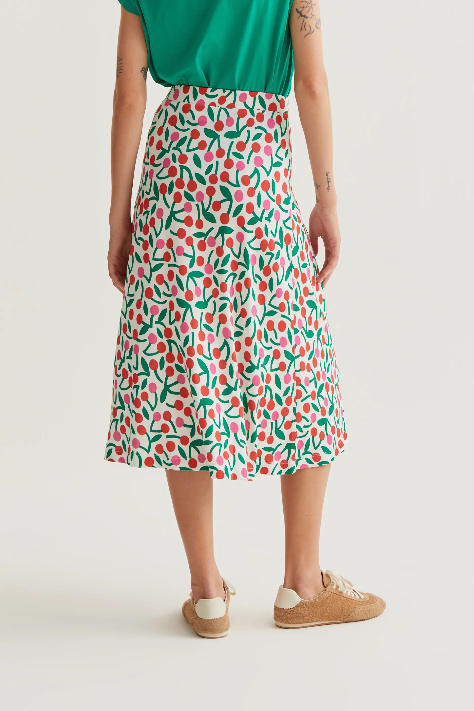 Falda midi con estampado Guinda - Image 3