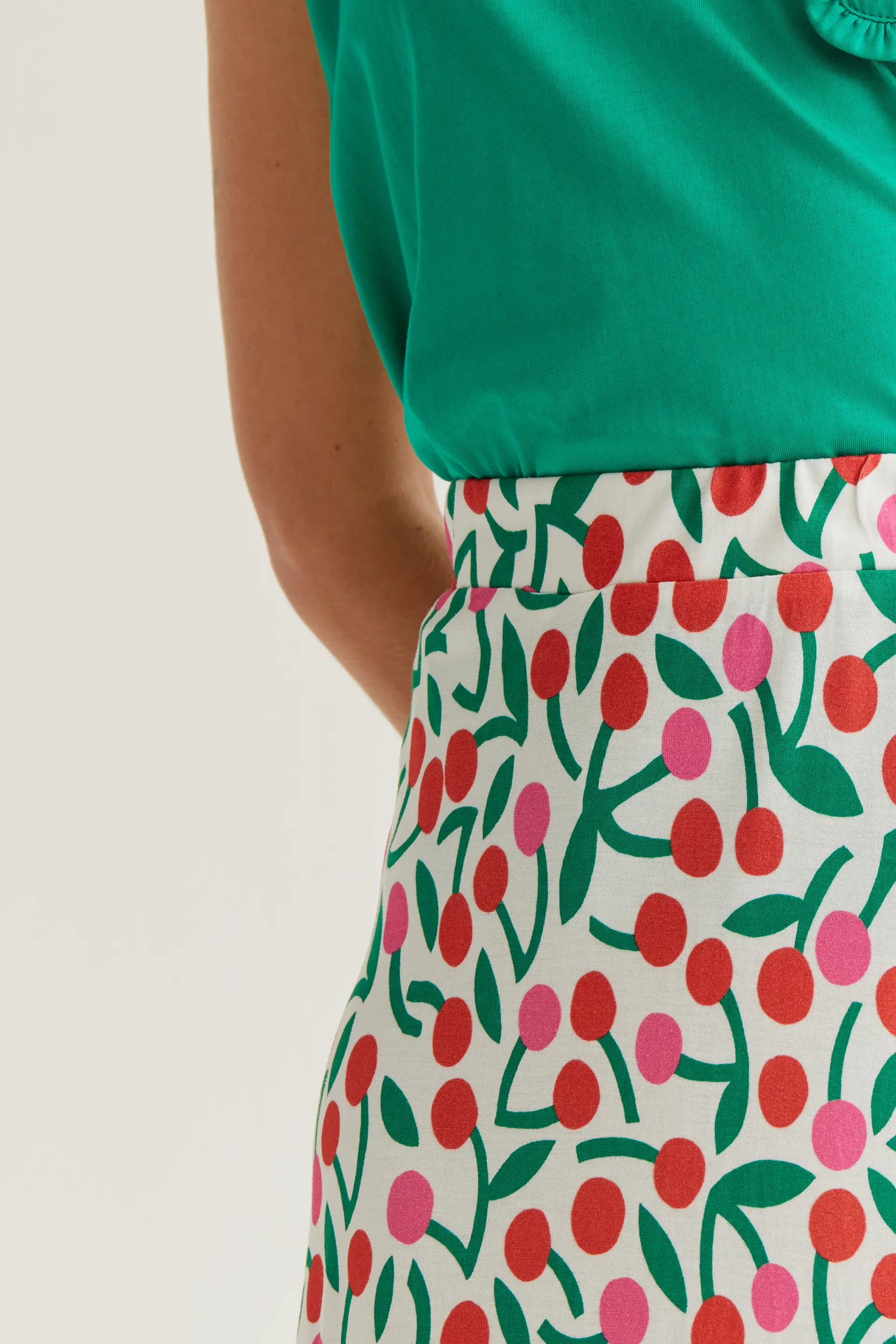 Falda midi con estampado Guinda - Image 4