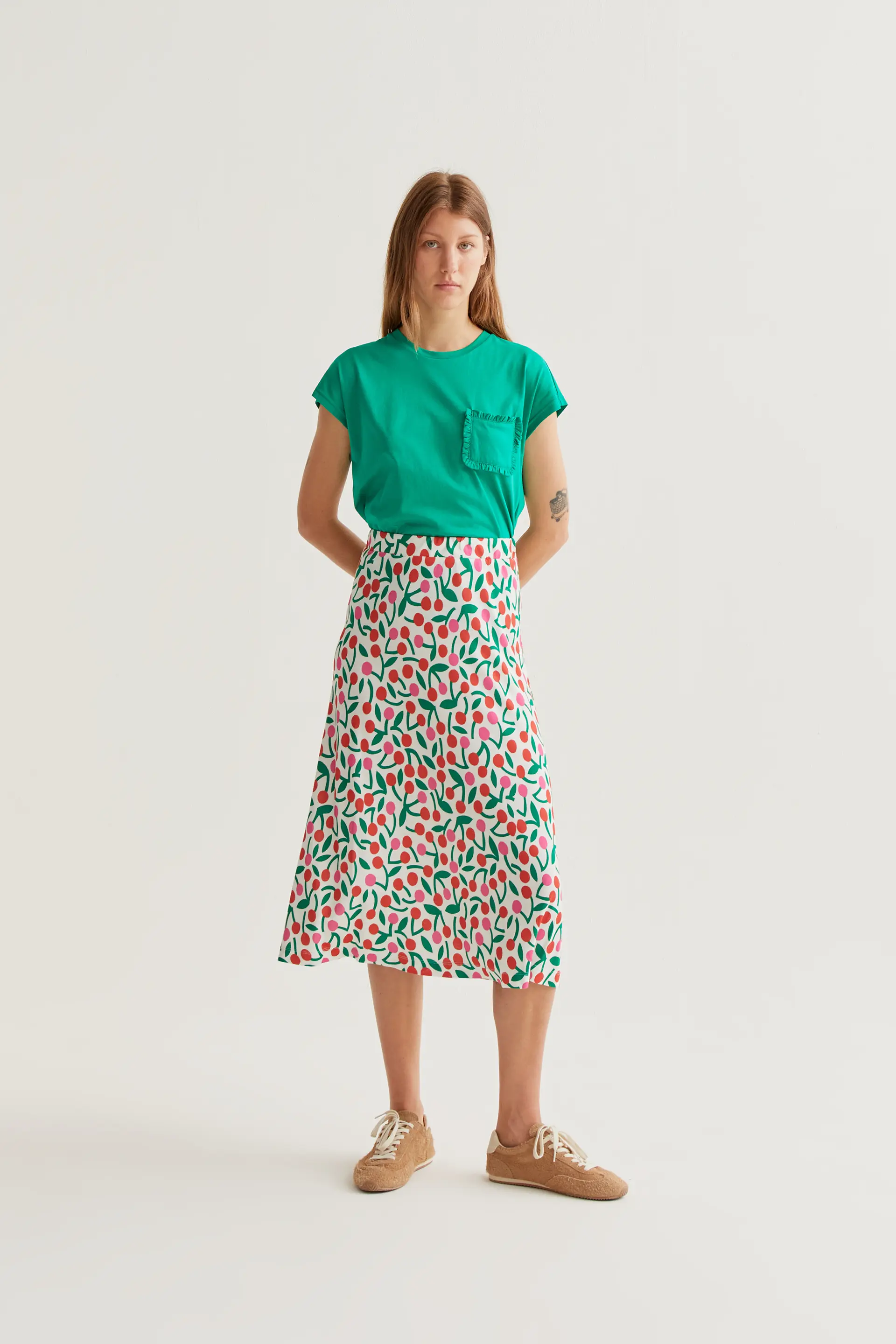 Falda midi con estampado Guinda - Image 5