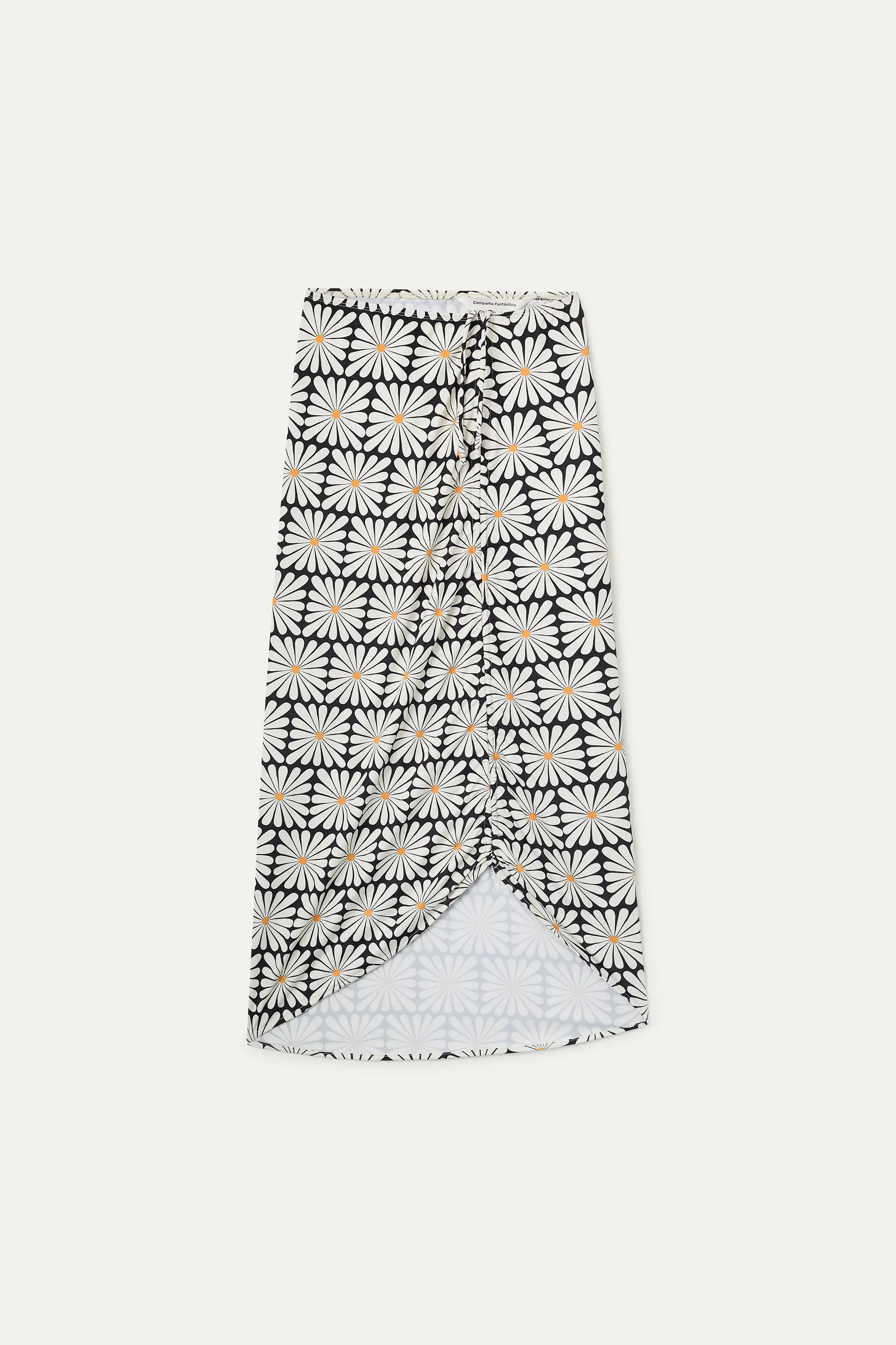 Falda midi con estampado Olive Flower Black - Image 2