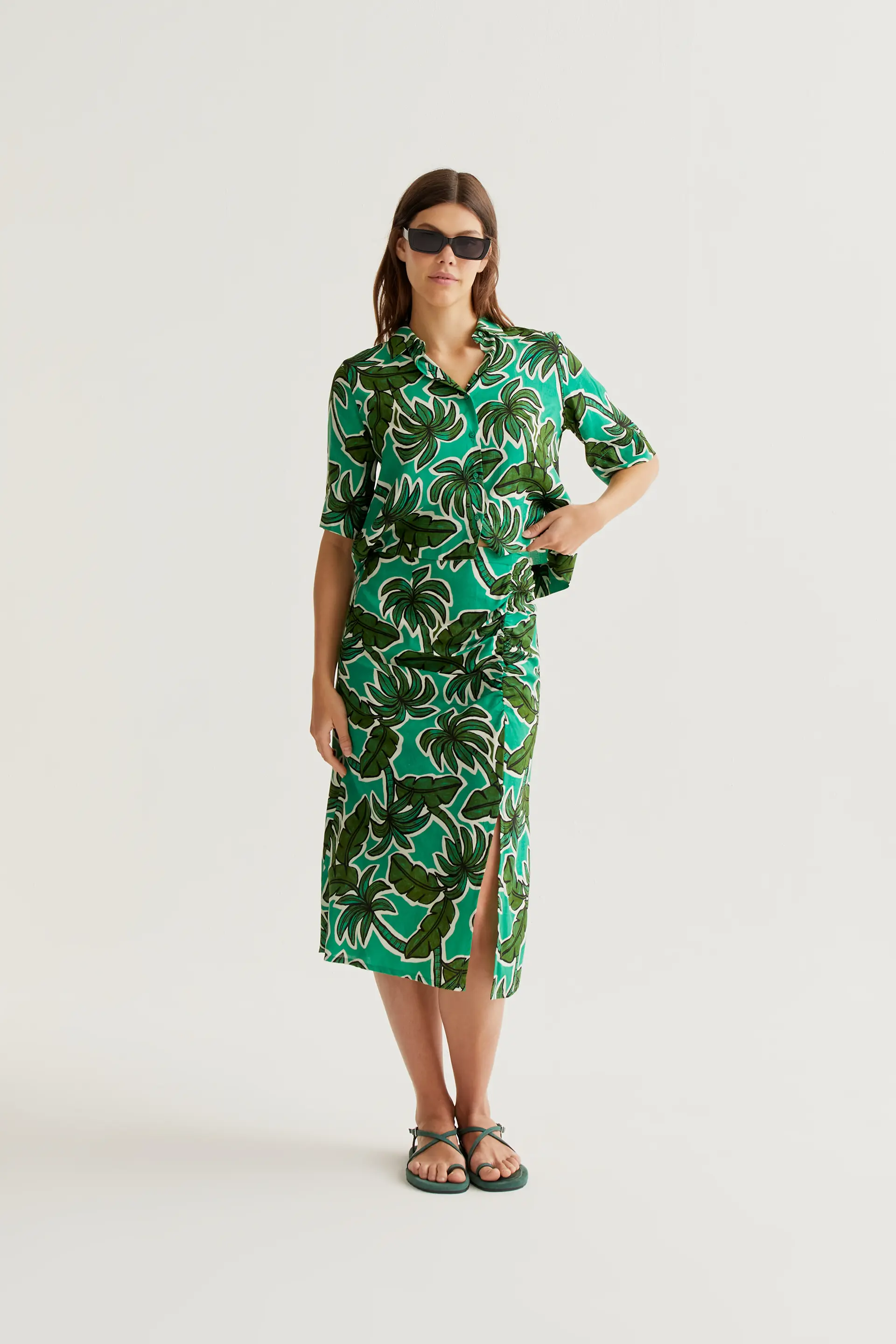 Falda midi con estampado Palm Tree - Image 5