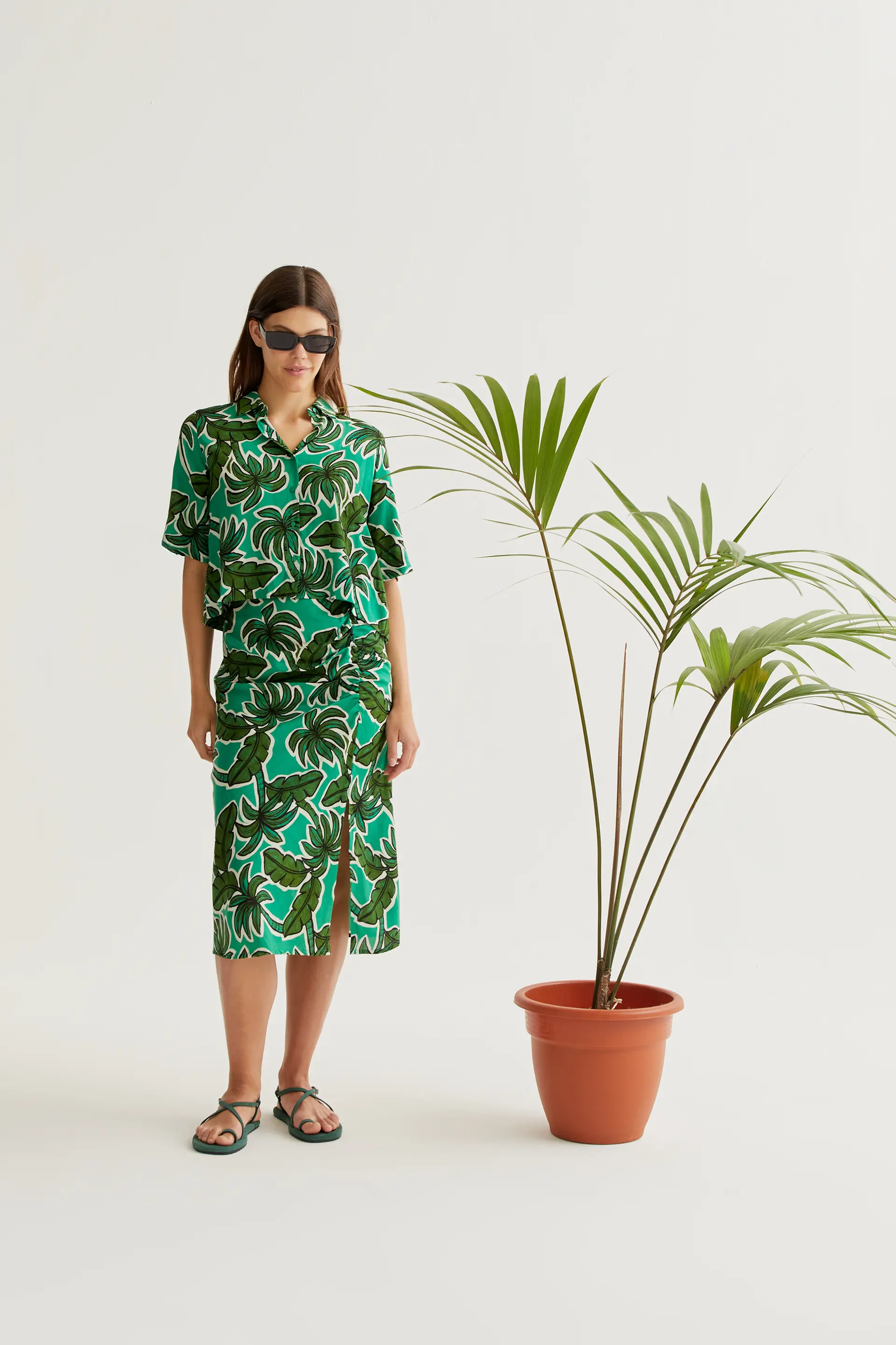 Falda midi con estampado Palm Tree - Image 6