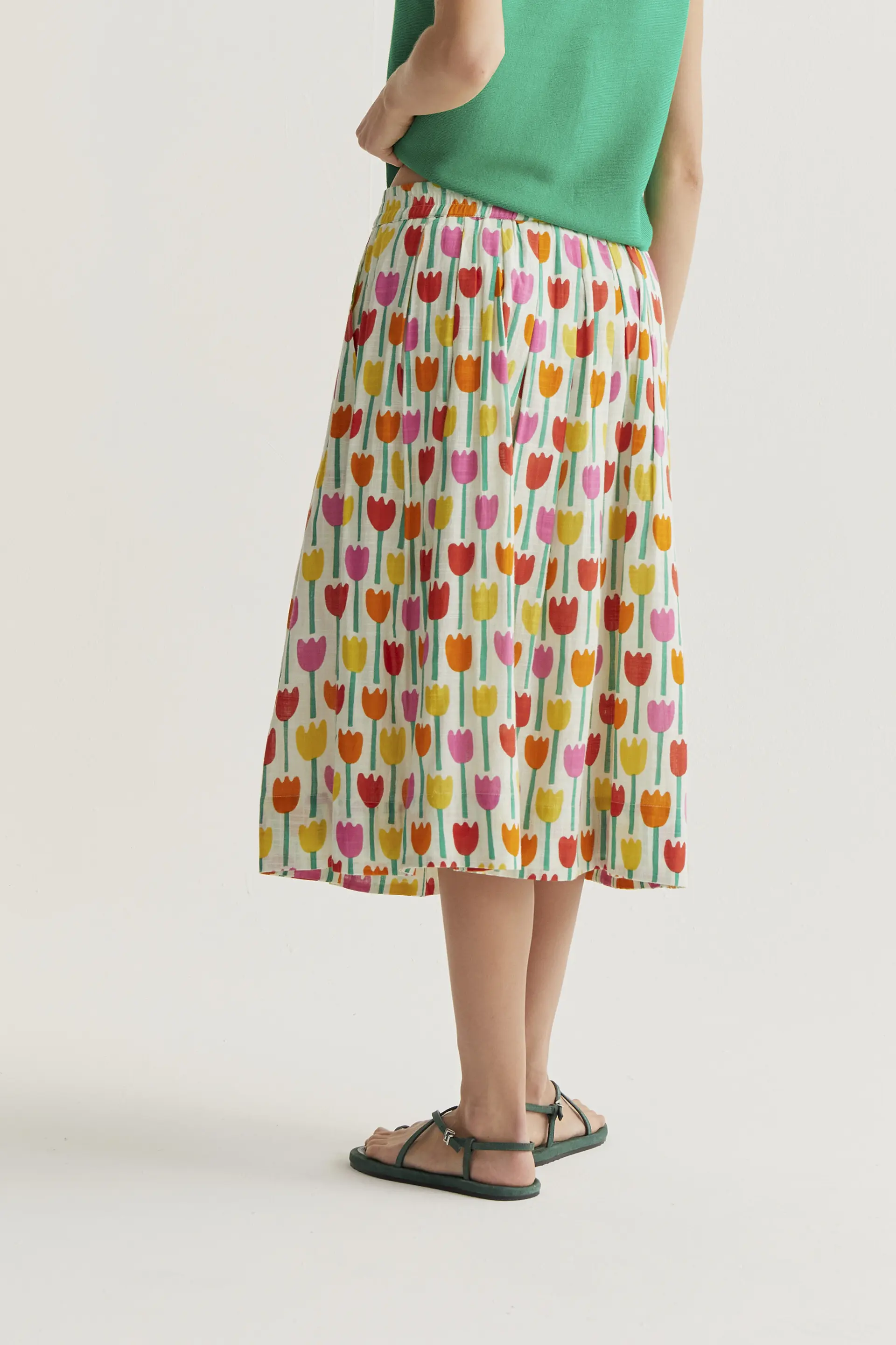 Falda midi con estampado Tulipa - Image 3