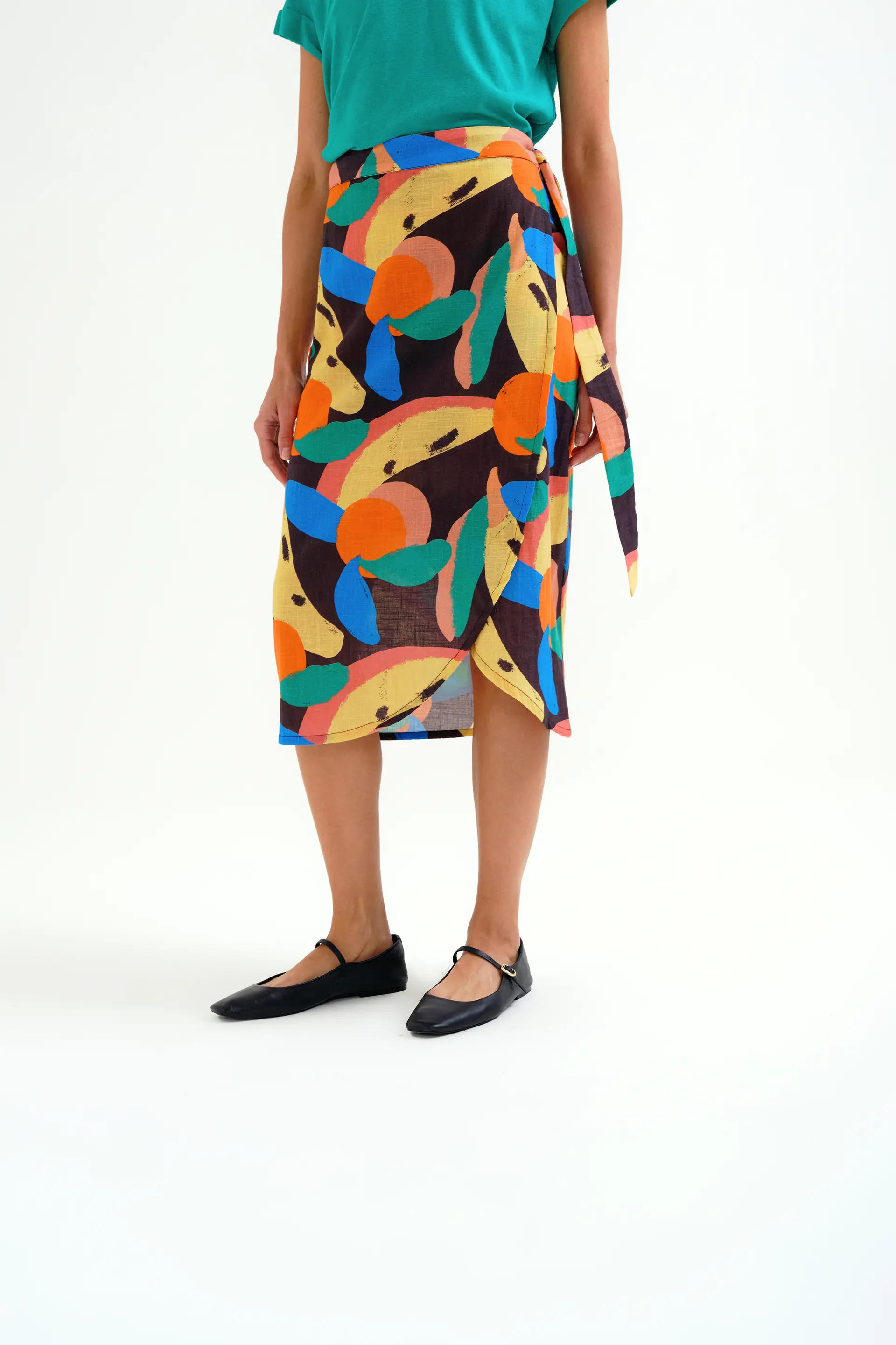Falda midi con estampado Tutti Frutti Big