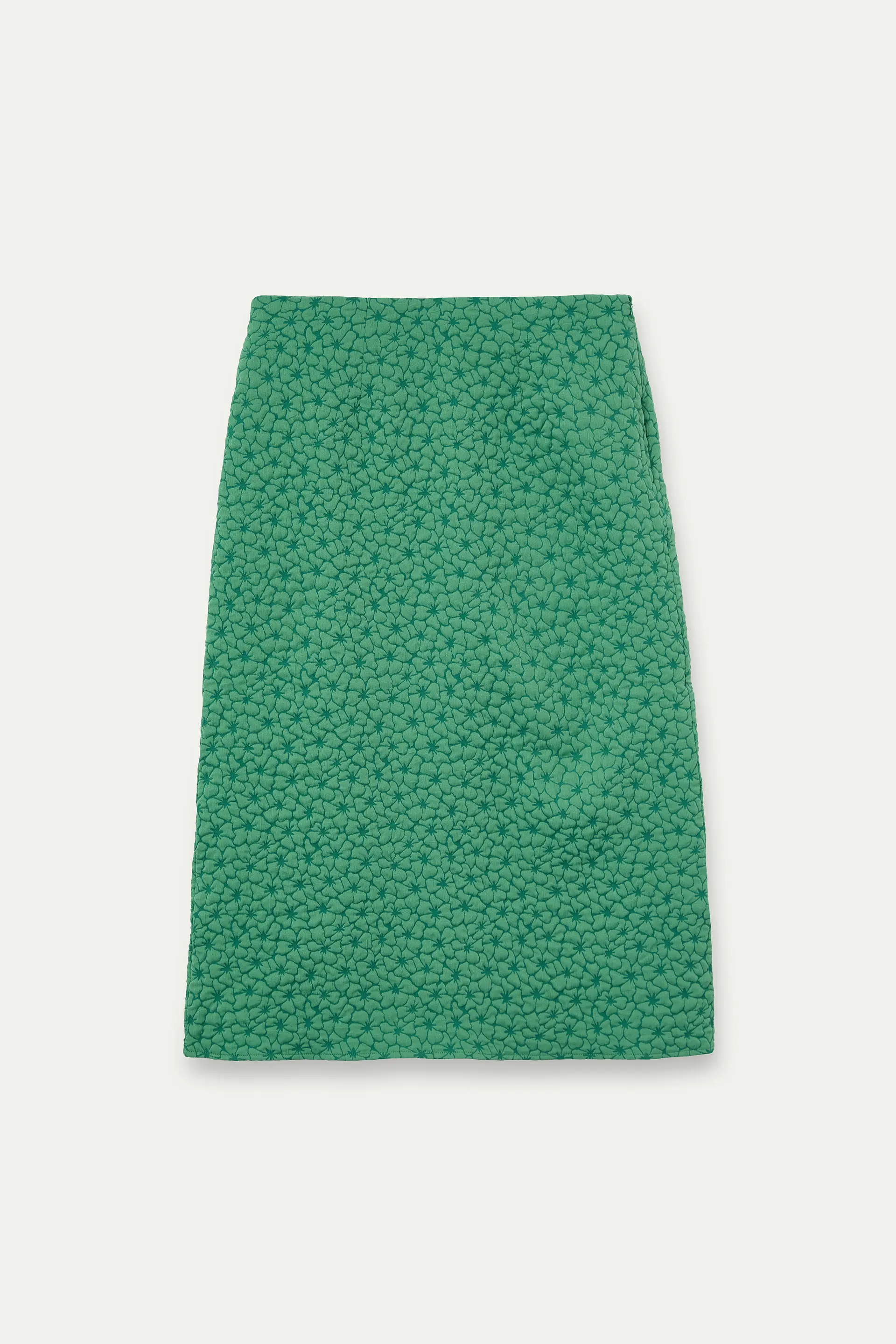 Falda midi verde con textura floral - Image 2