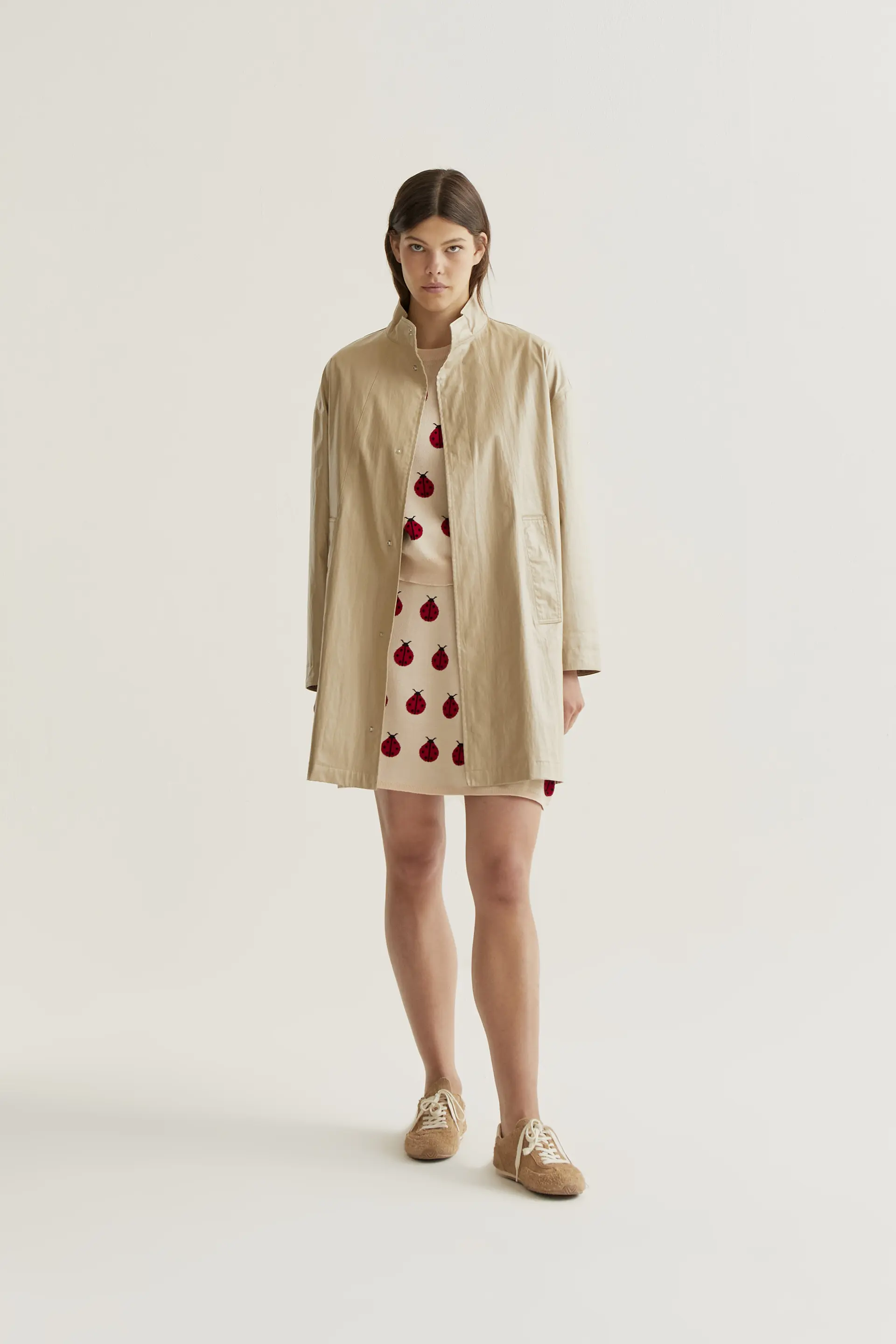 Gabardina 100% algodón beige - Image 5