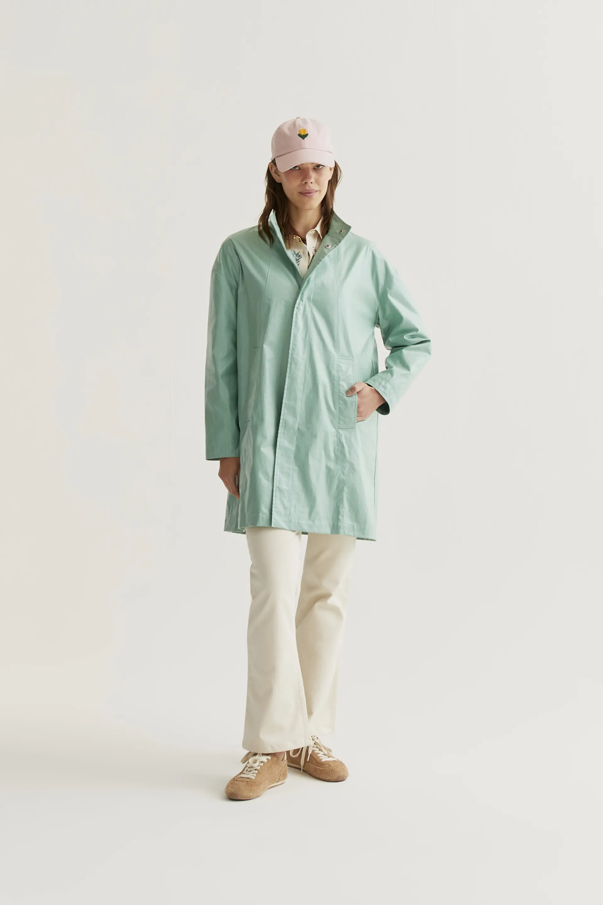 Gabardina 100% algodón verde - Image 5